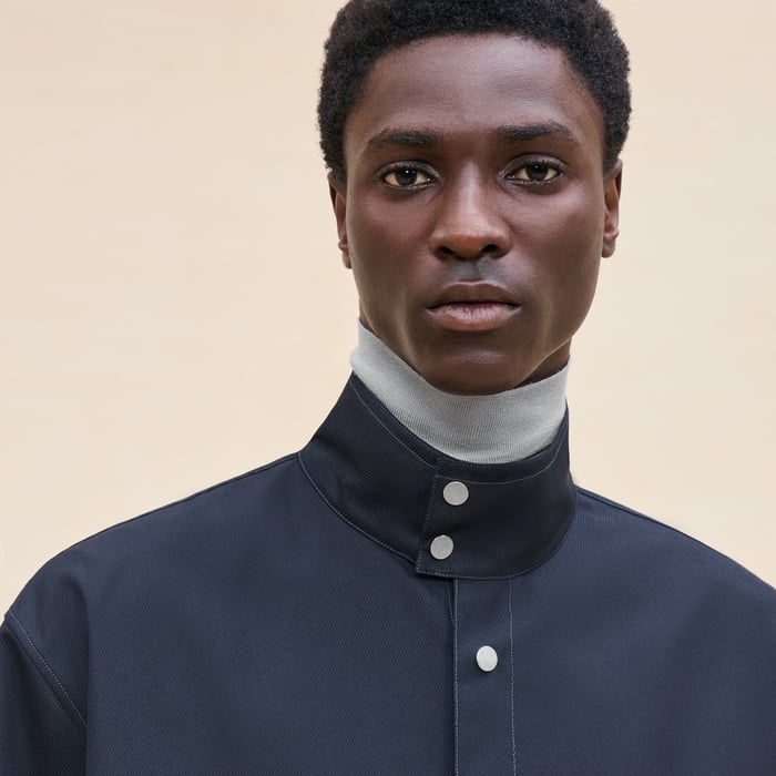 Marine "Poches Superposees" Boxy Fit Shirt