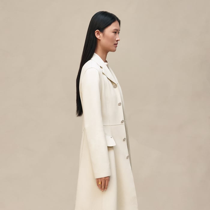Blanc Camarguais Equestrian Leather Coat