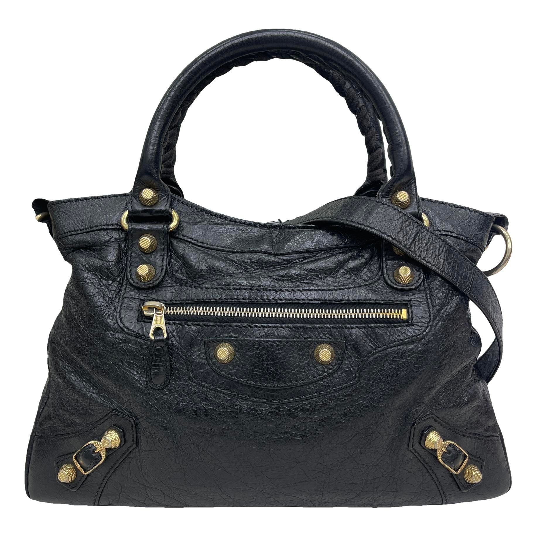 City leather handbag
