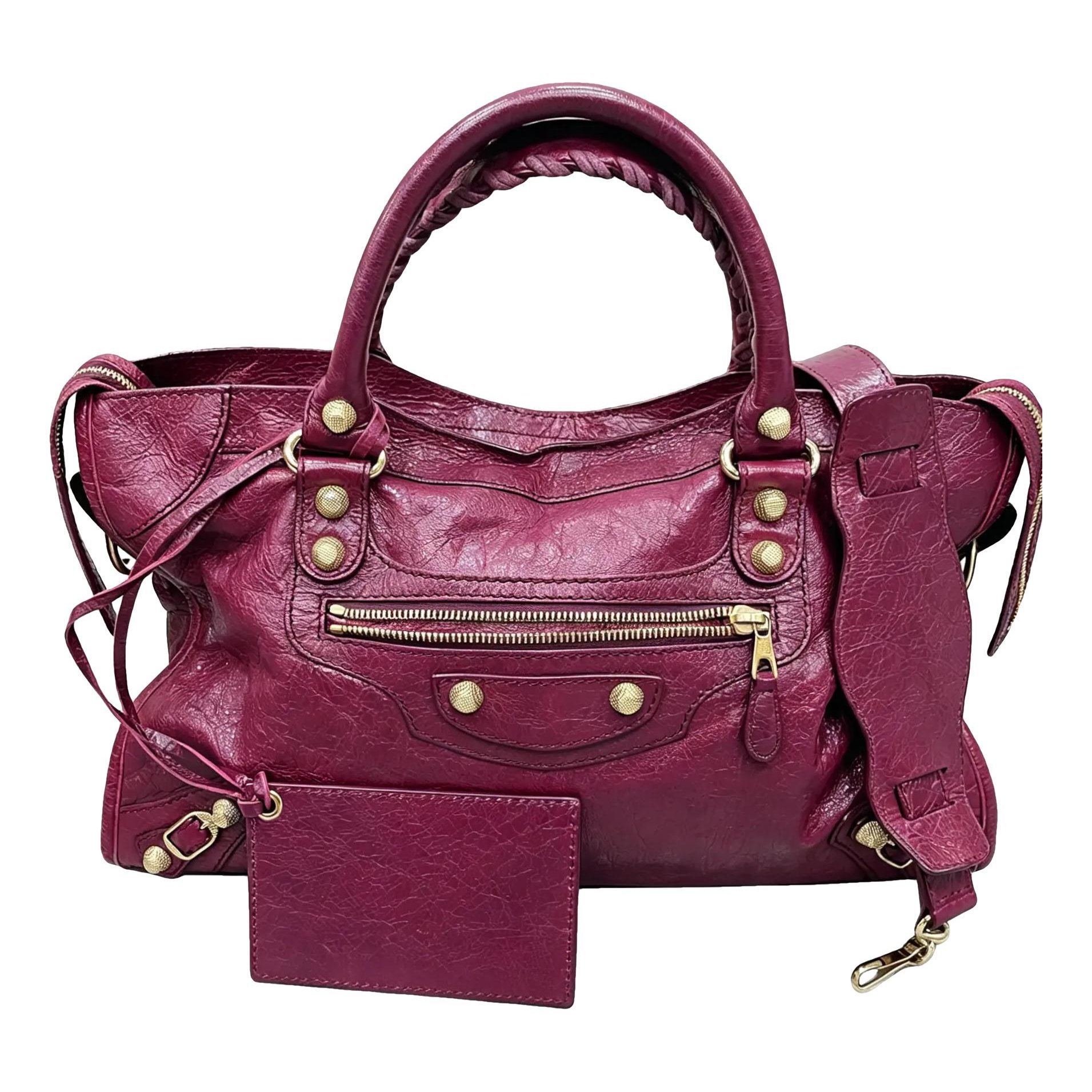 City leather handbag