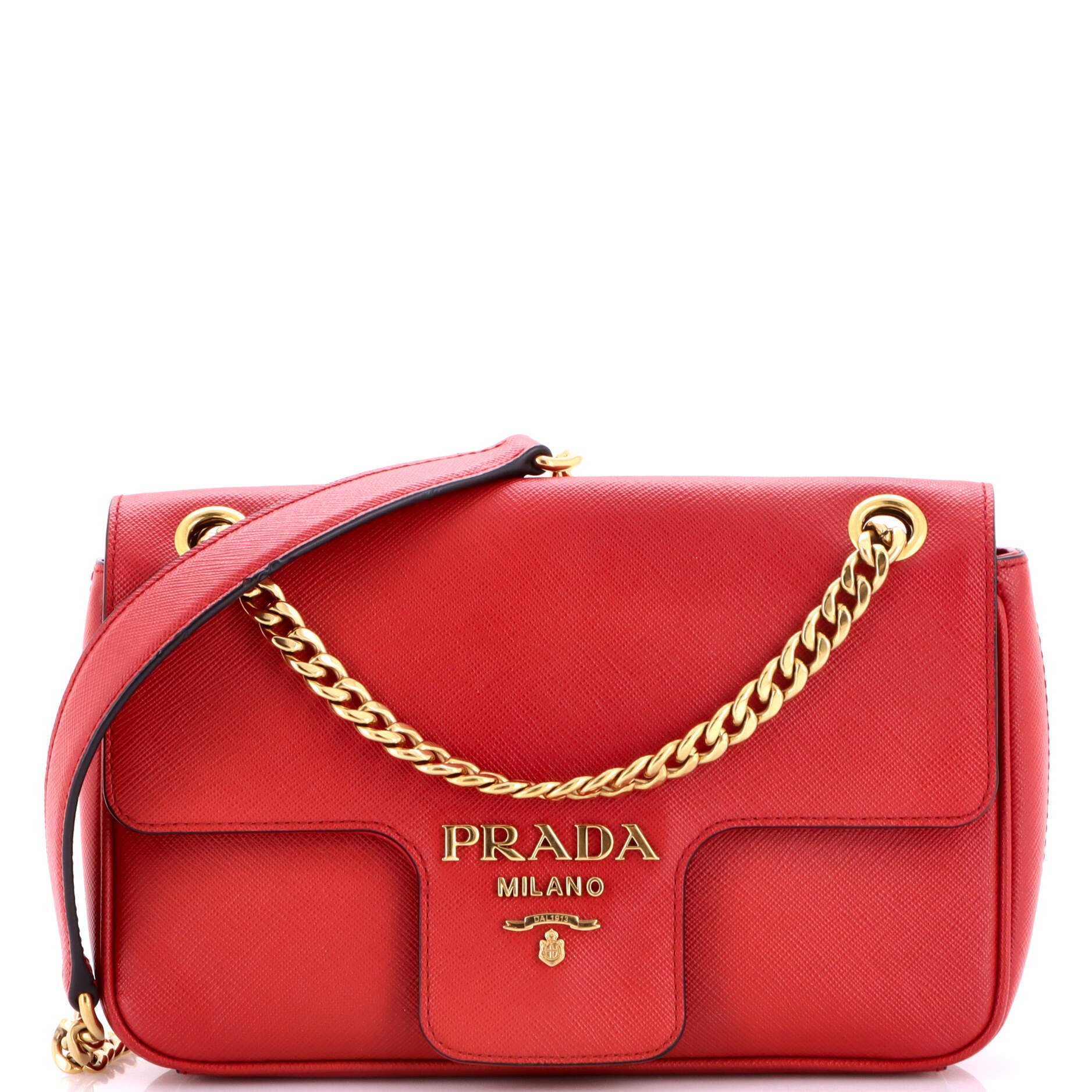Pattina Flap Shoulder Bag Saffiano Leather Small