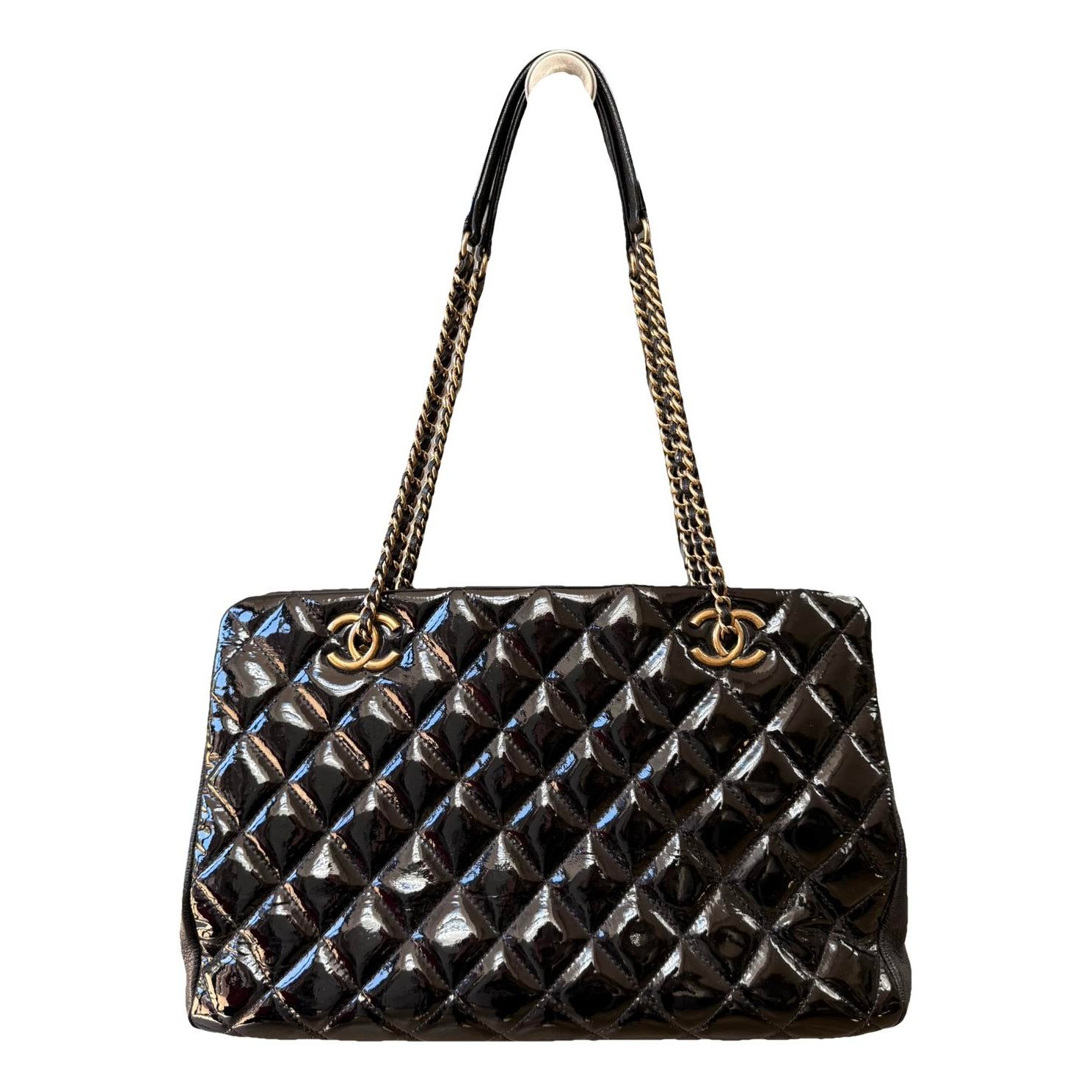 Patent leather tote