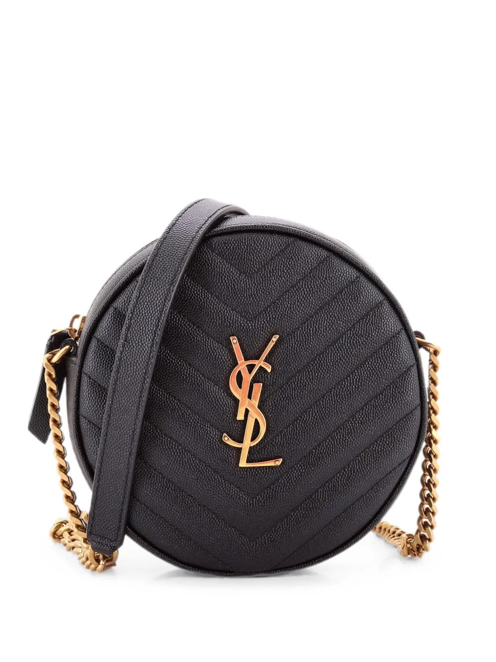 Vinyle Round Camera Bag Matelasse Chevron Leather crossbody bag