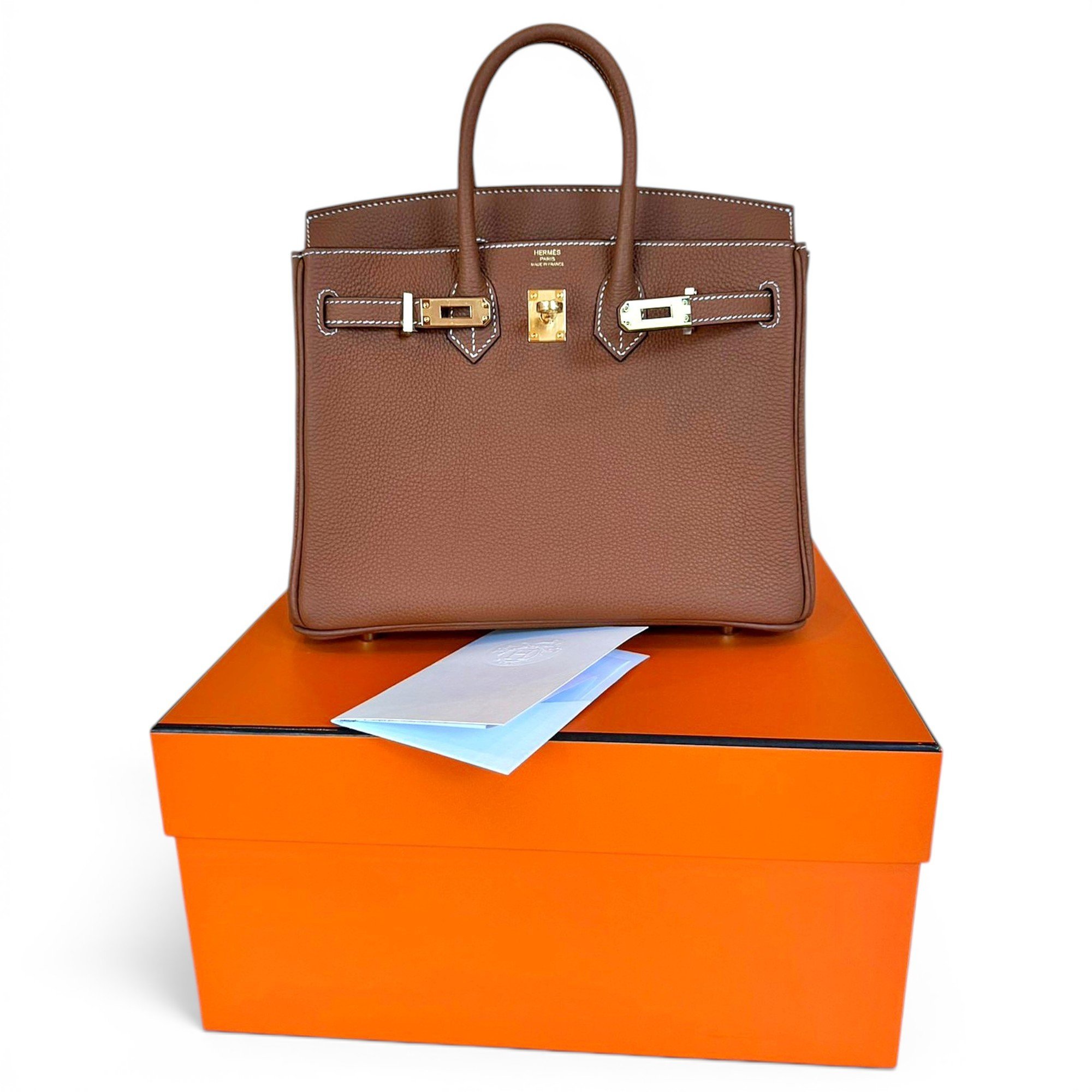Birkin 25 leather handbag