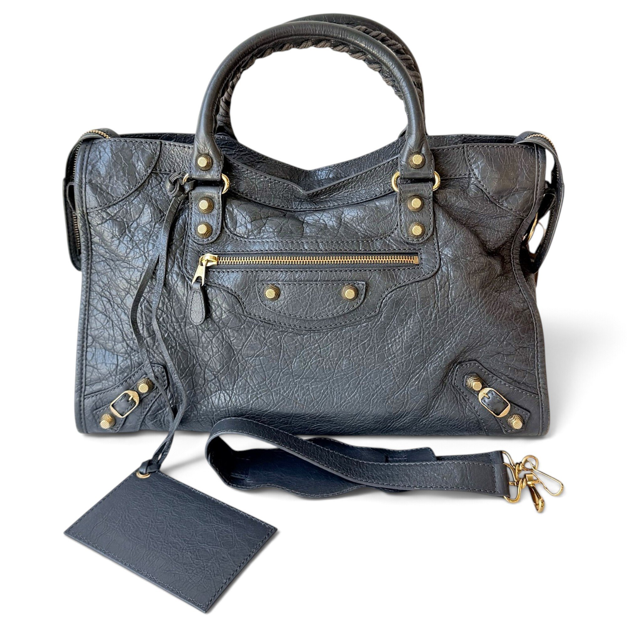 City leather handbag