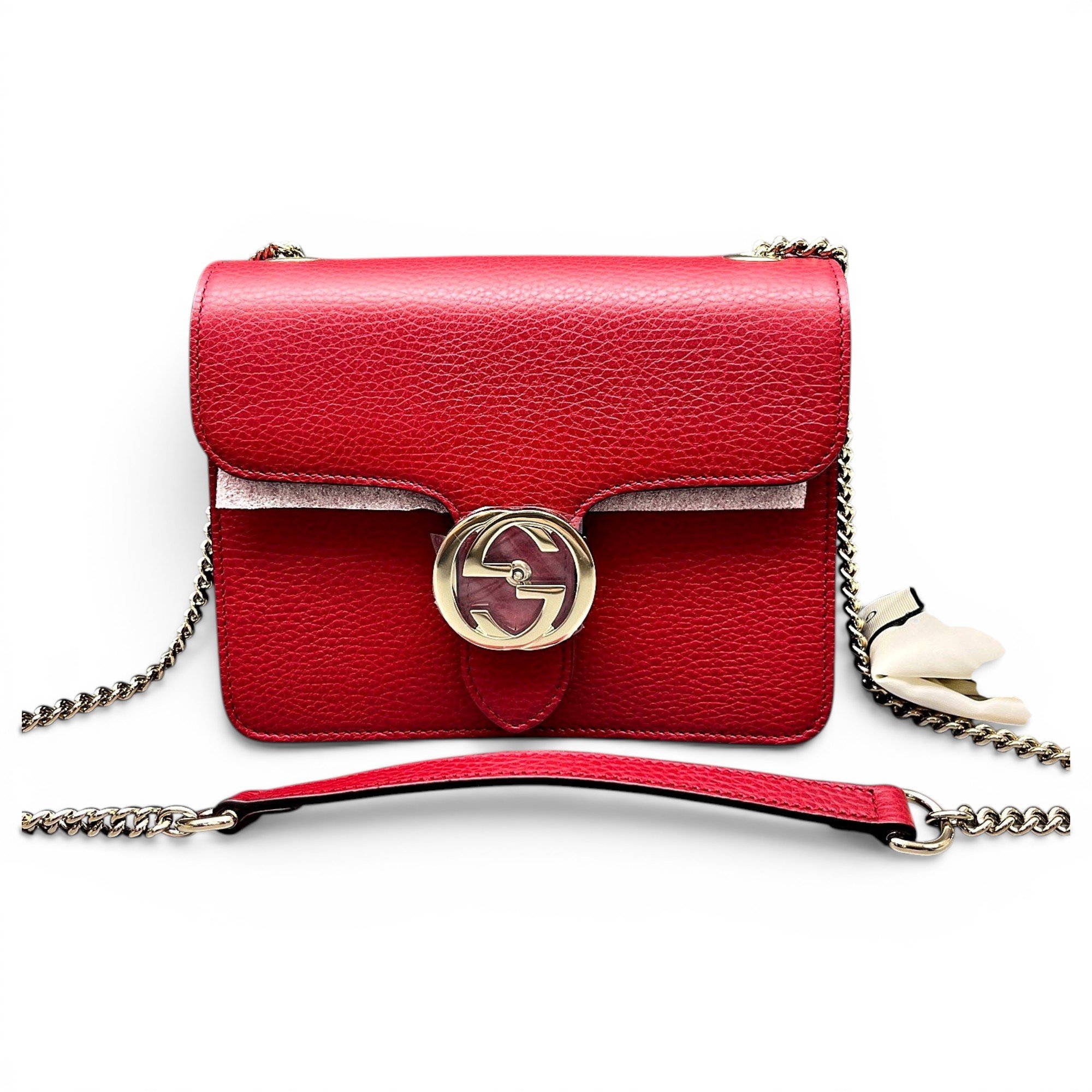 Interlocking leather handbag