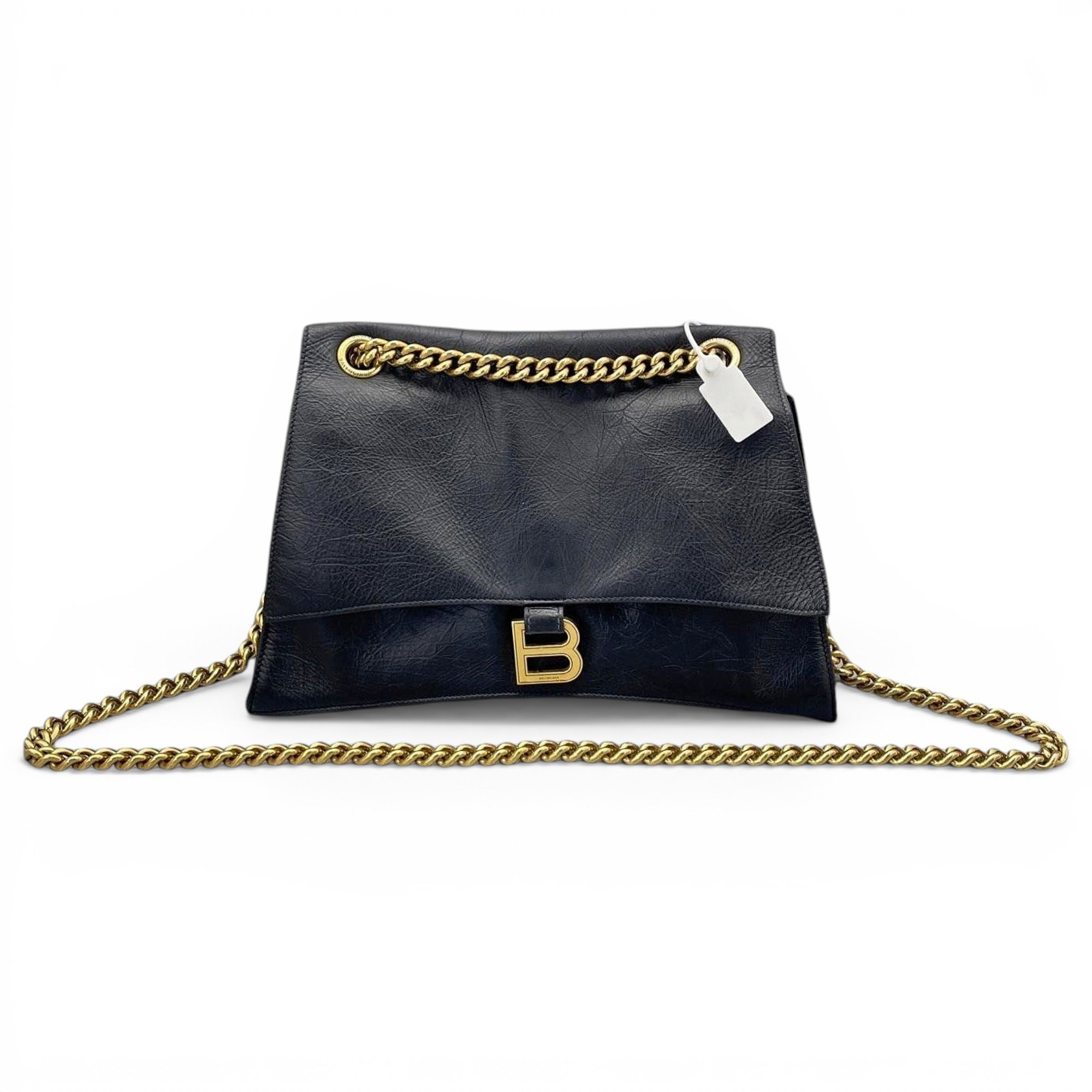 Crush leather handbag