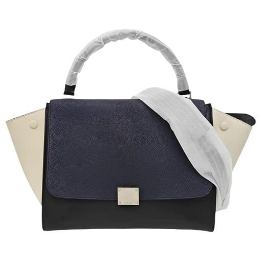 Trapèze leather handbag