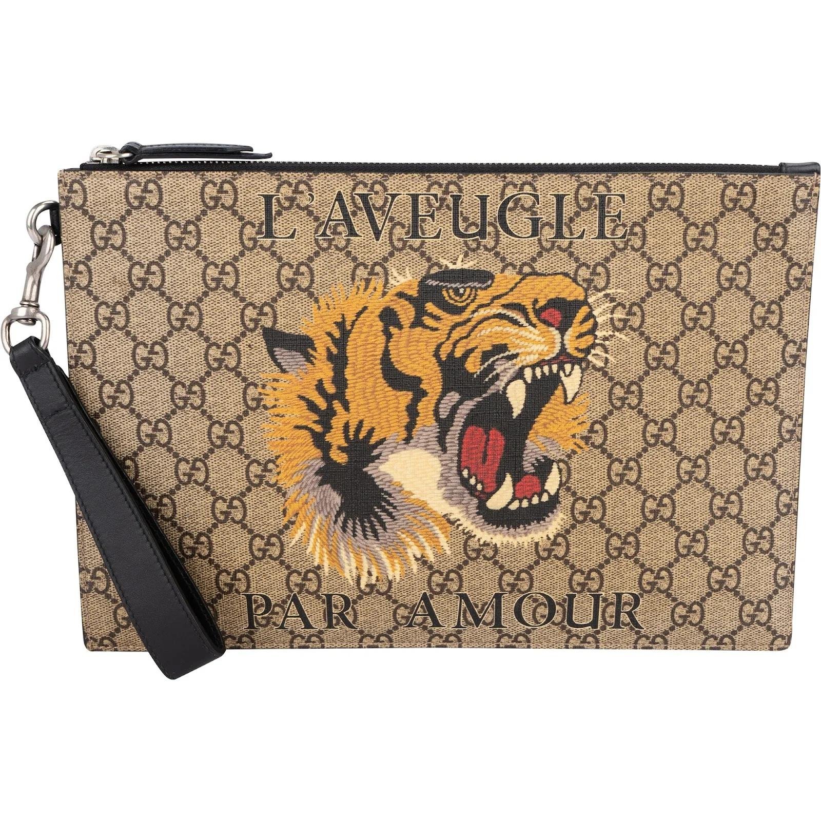 Leather clutch bag