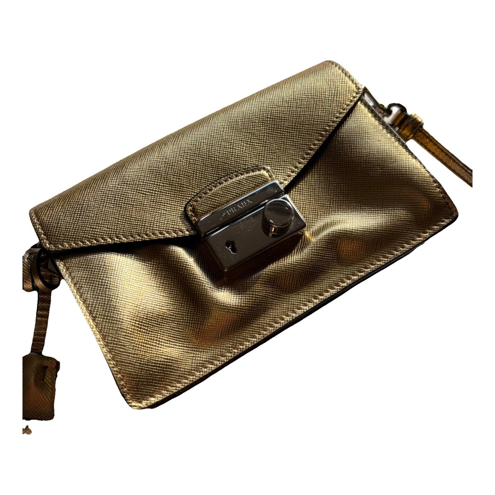 Leather clutch bag