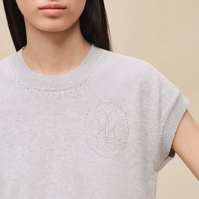 Gris Pervenche Short-sleeve Sweater