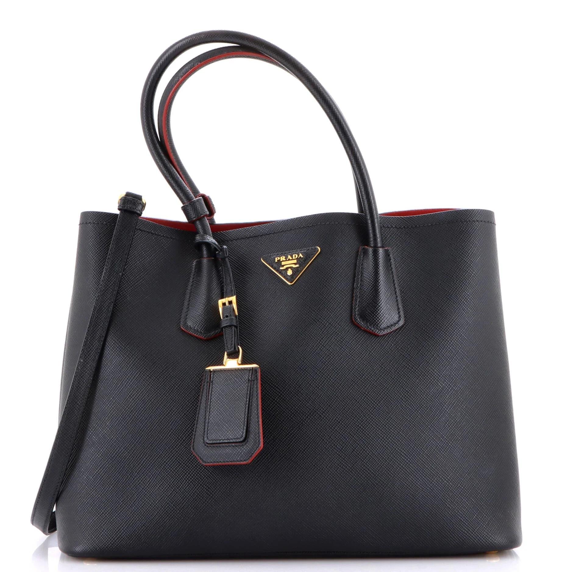 Double leather tote