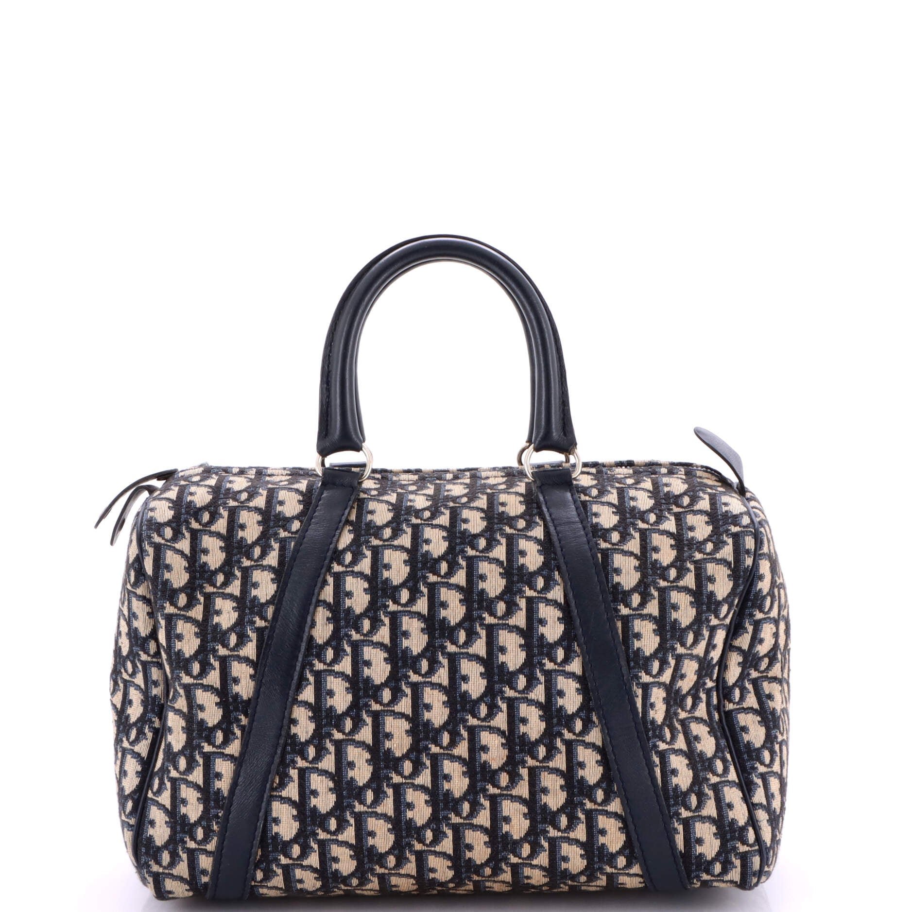 Dior Vintage Trotter Boston Bag Diorissimo Canvas Medium