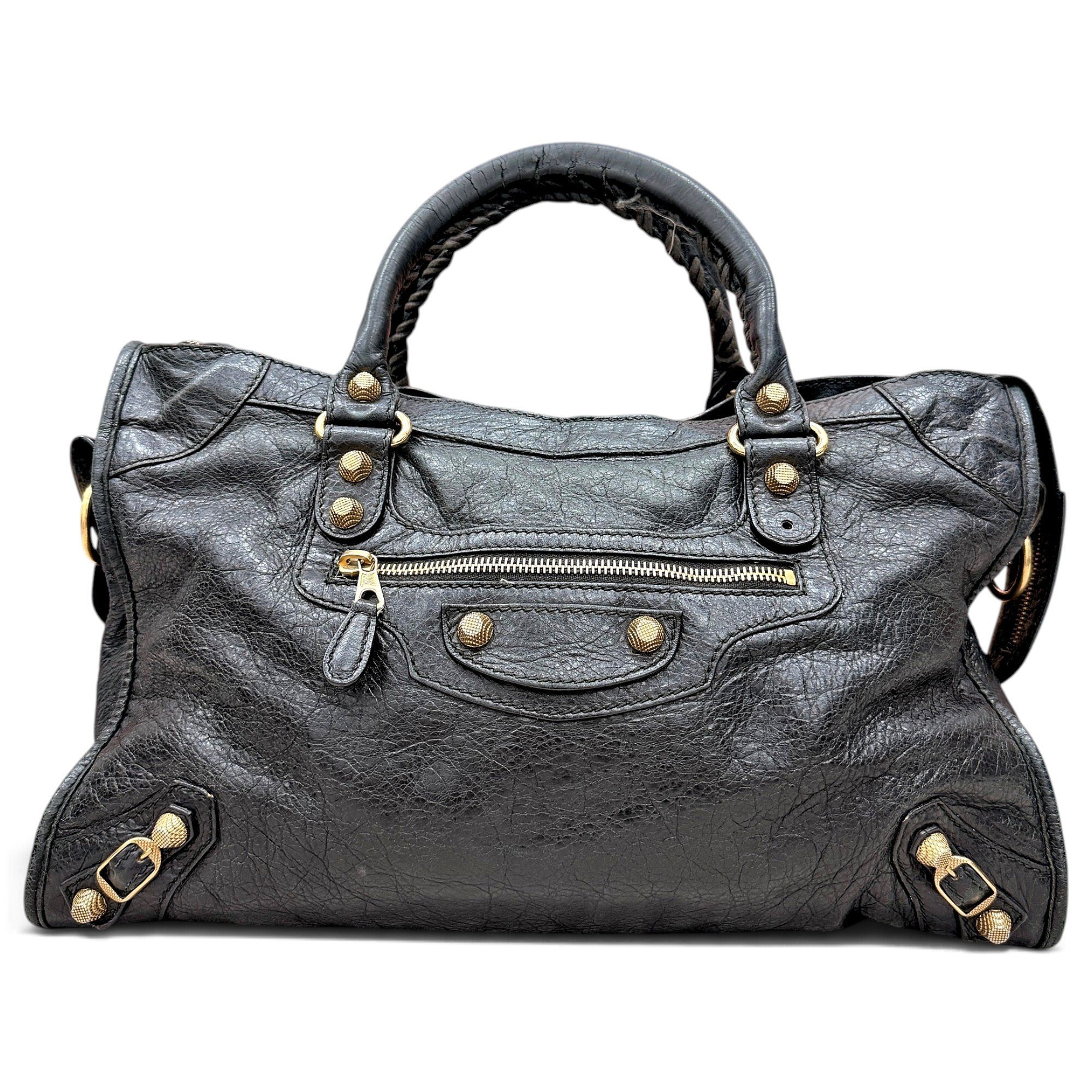 City leather handbag