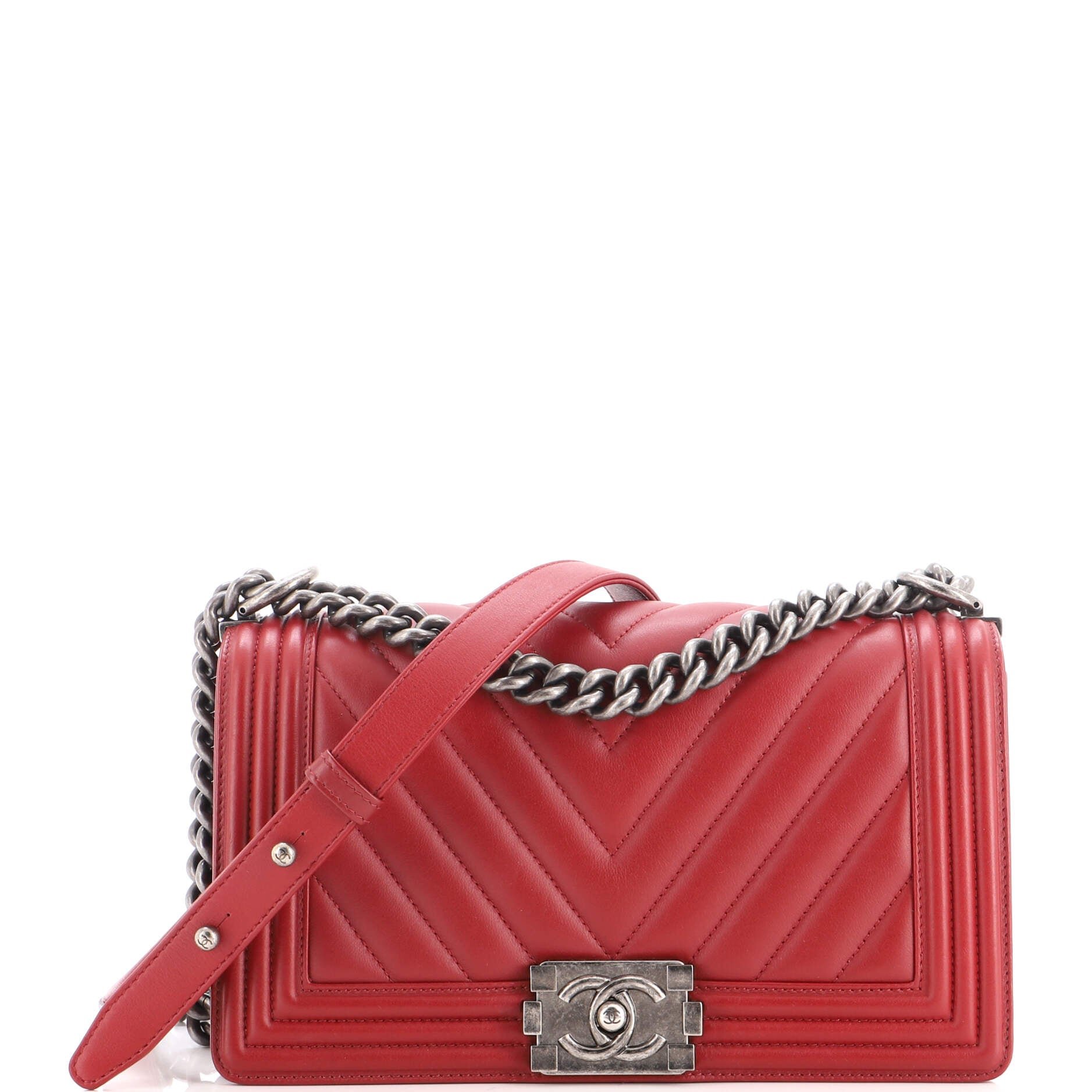 Boy Flap Bag Chevron Calfskin Old Medium