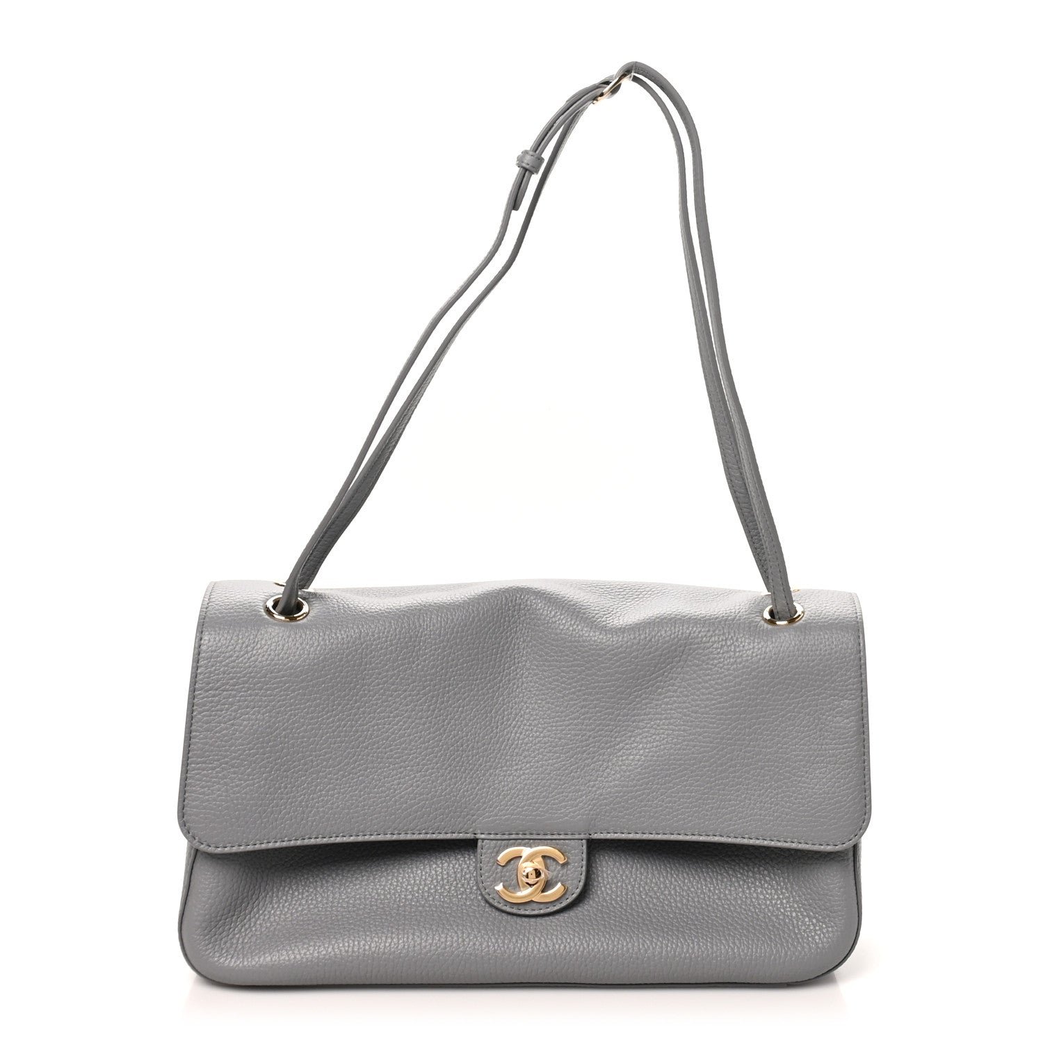 Chanel Grained Calfskin Small Souplissimo Maxi Flap Grey