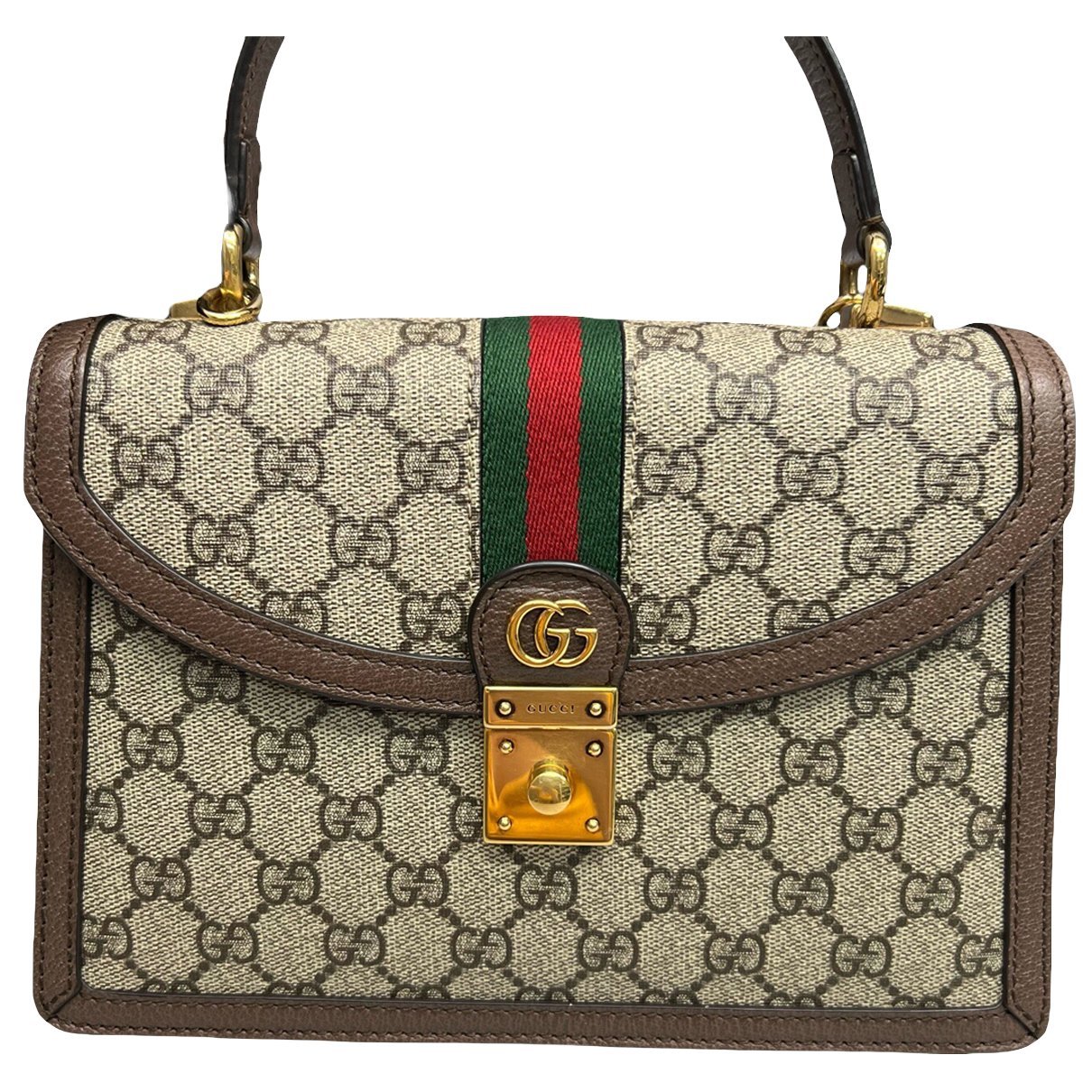 Ophidia Flap Top Handle leather handbag