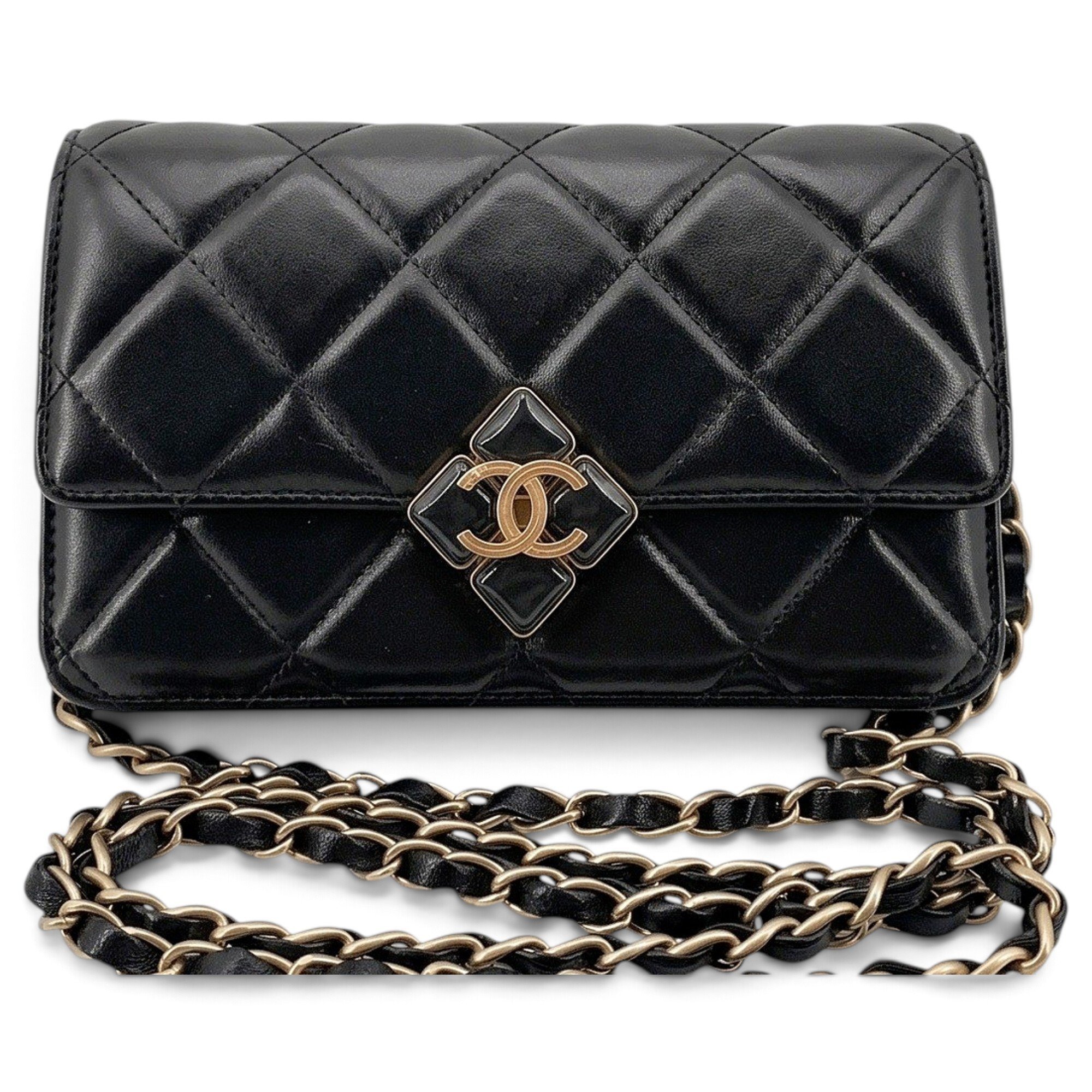 Wallet On Chain leather crossbody bag