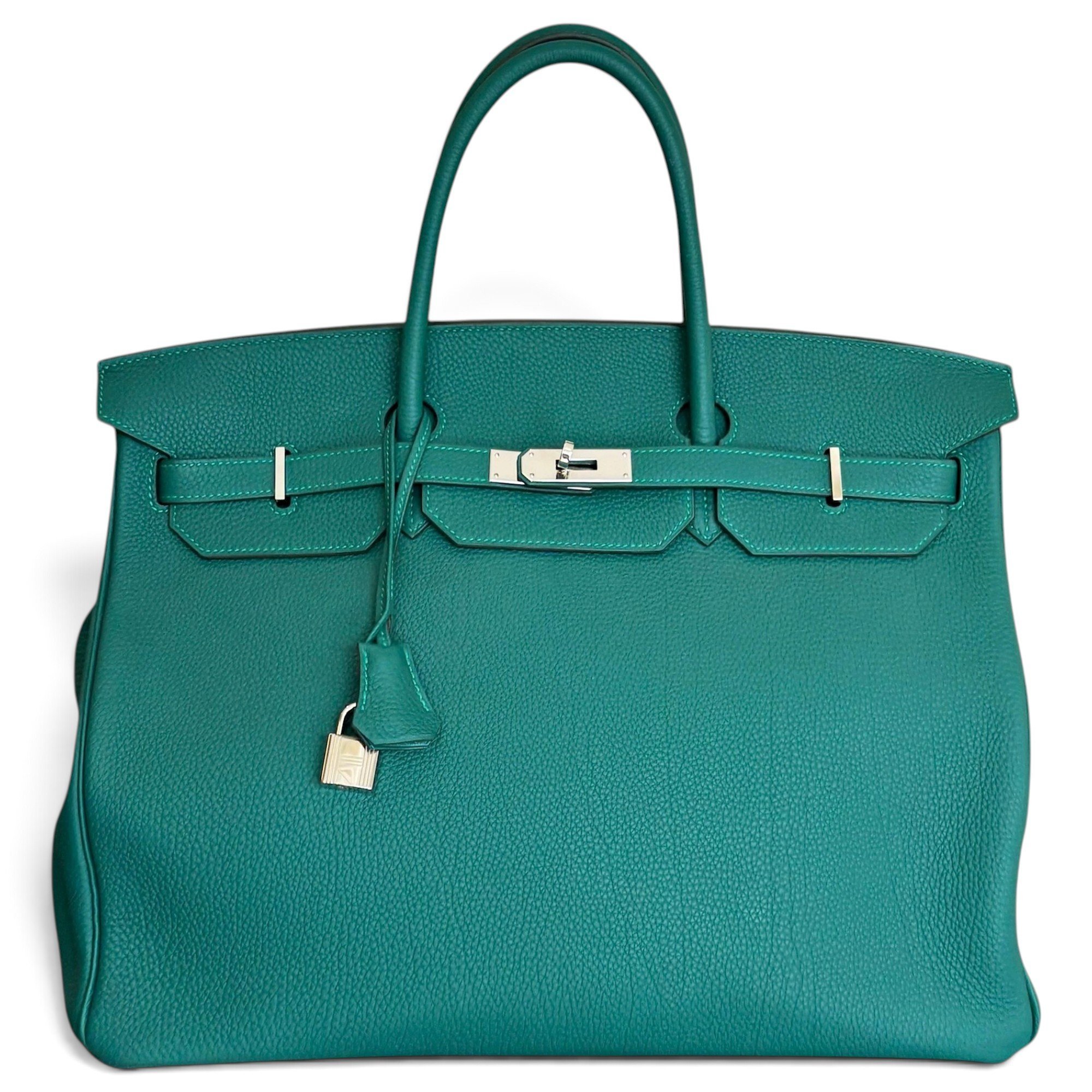 Hermes Birkin 40 Handbag Malachite Togo Leather