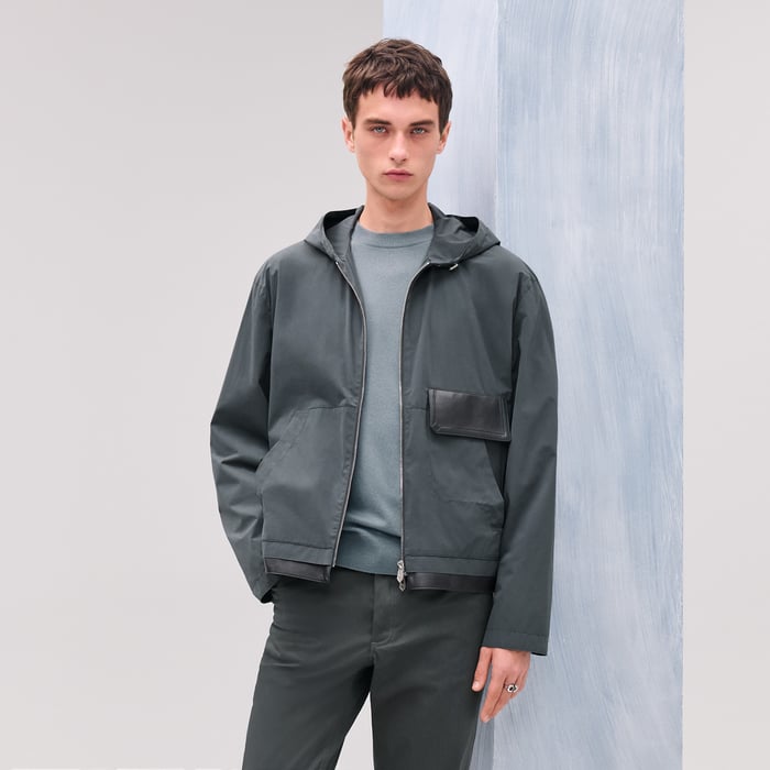 Orage Hooded Jacket With Leather Details