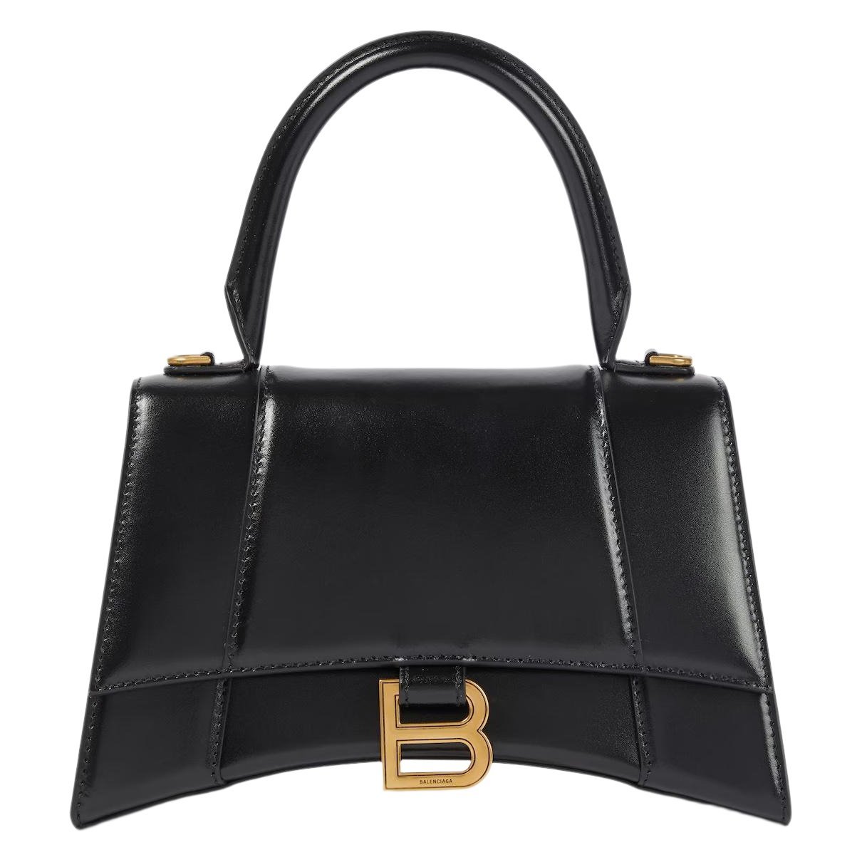 Hourglass leather handbag
