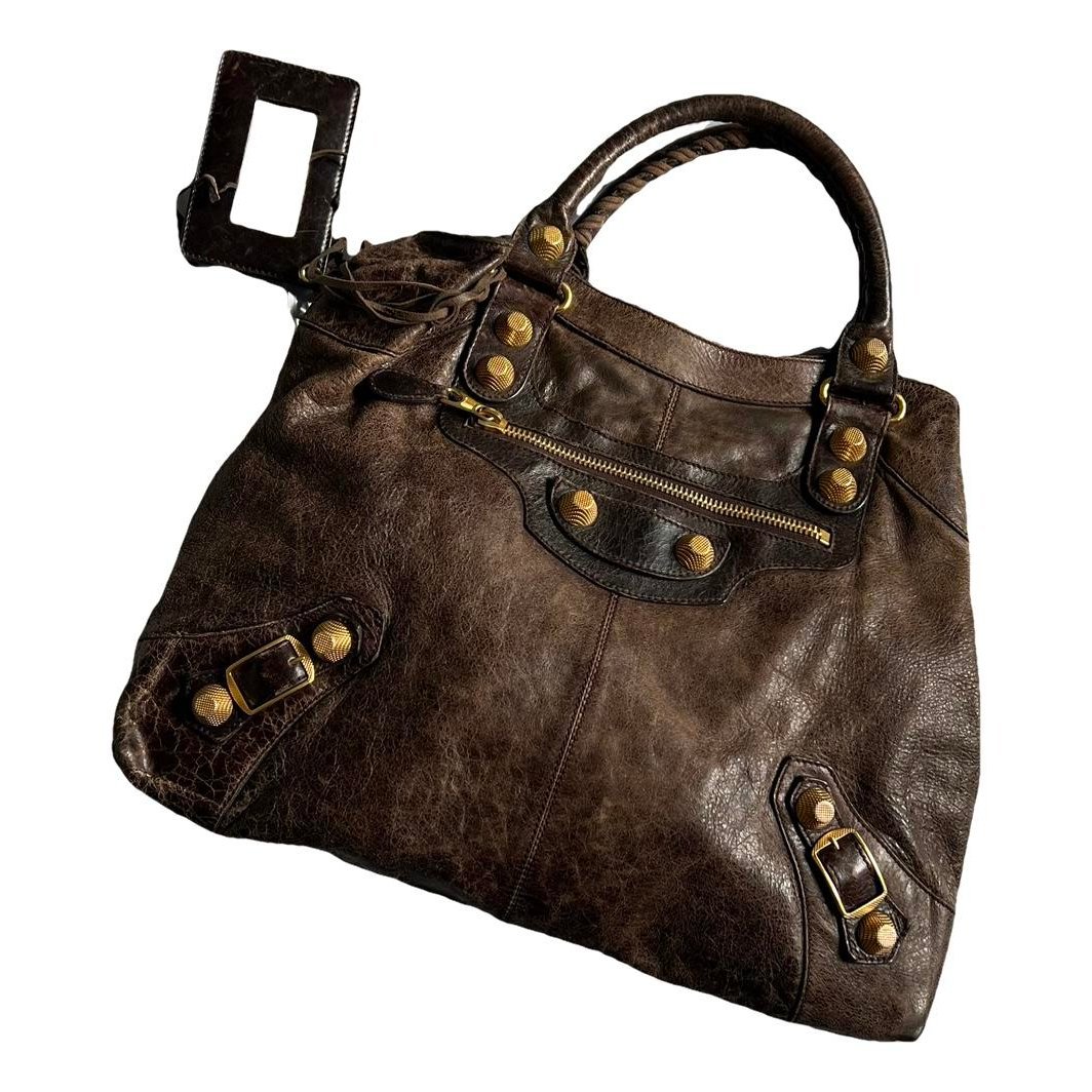 Work leather handbag