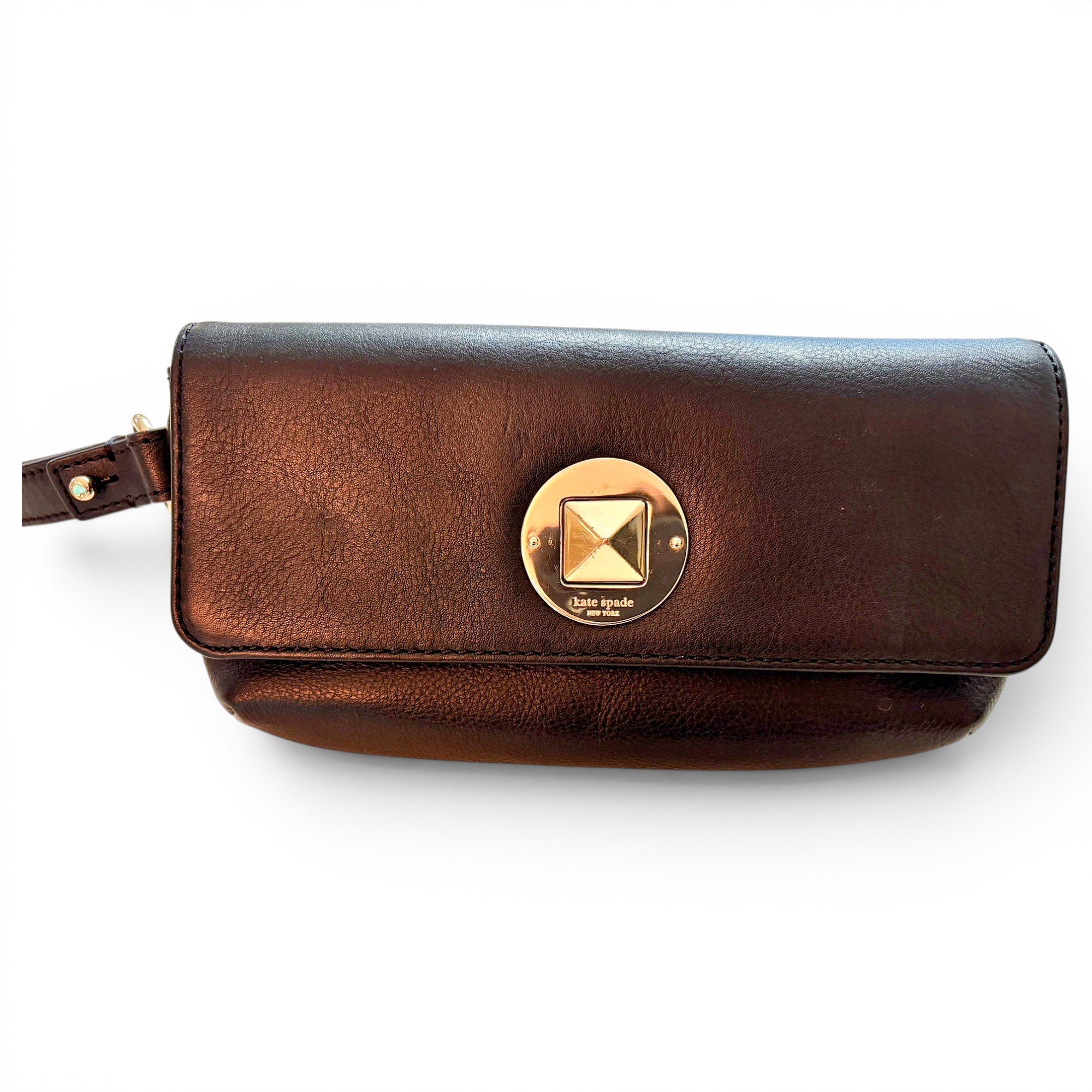 Leather clutch bag