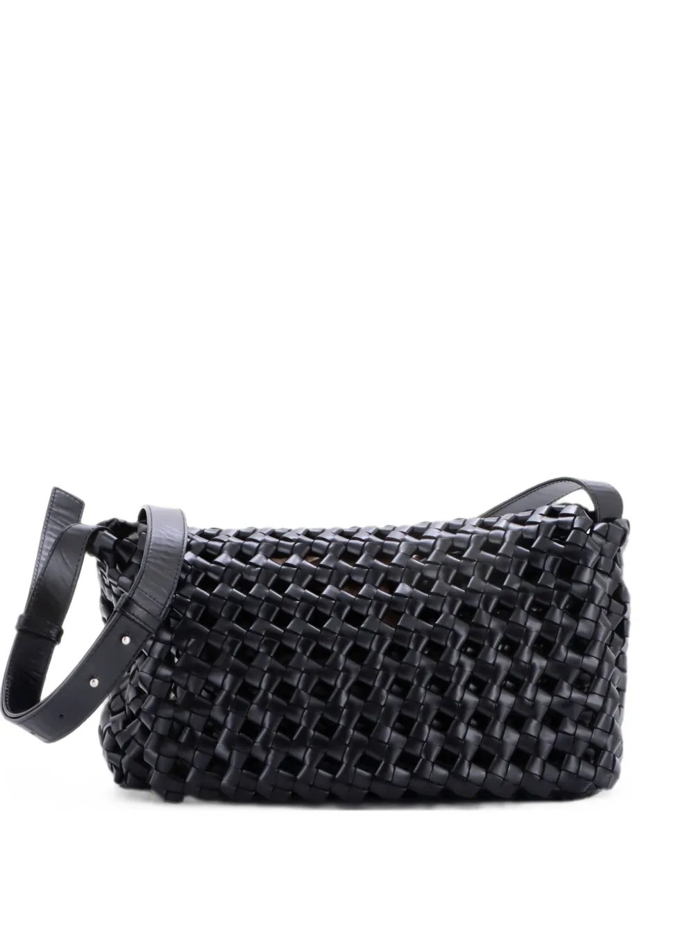 Window Flap Bag Knotted Intrecciato Leather crossbody bag