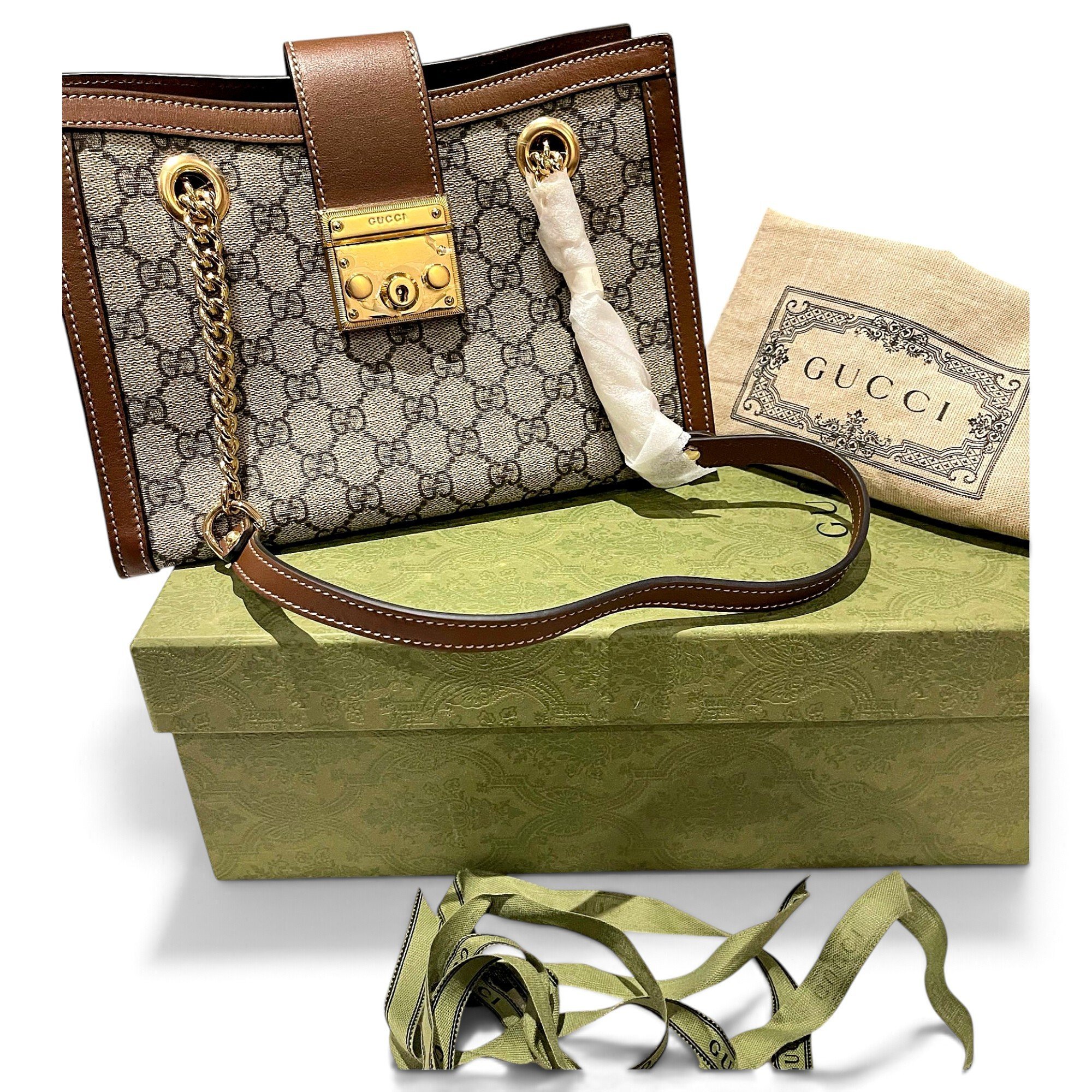 Padlock leather handbag