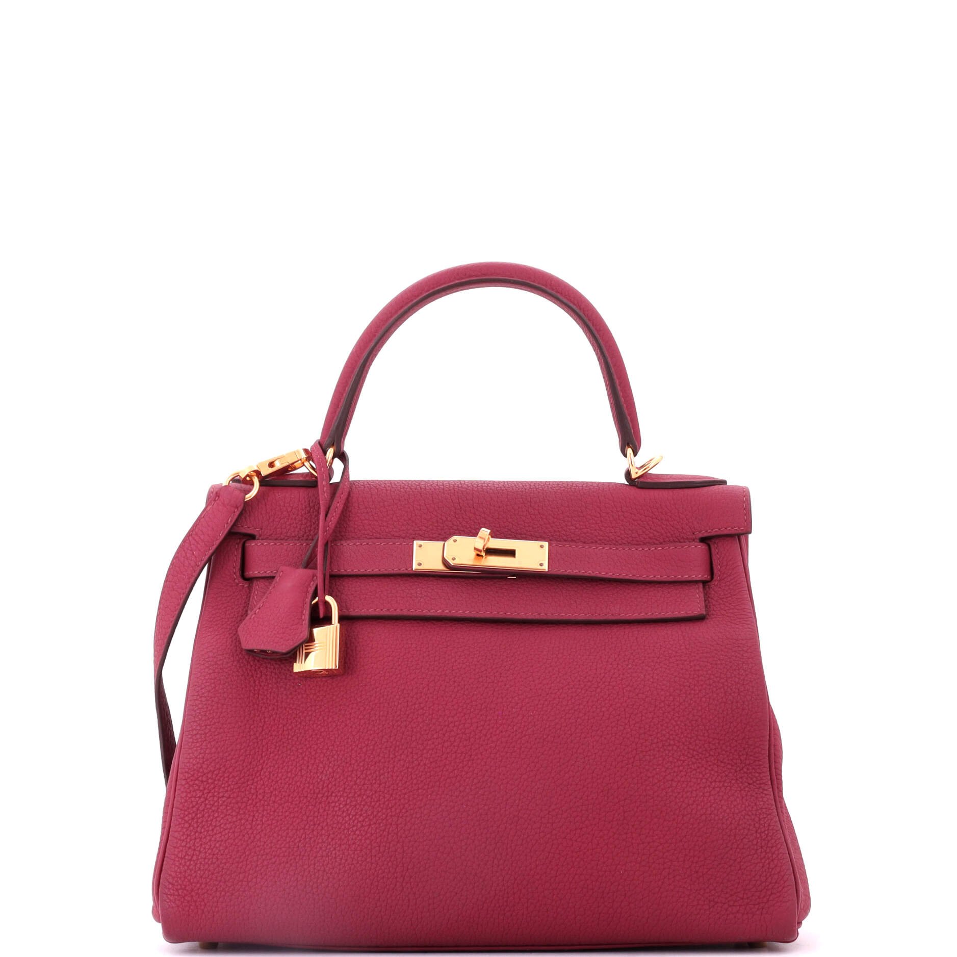 Kelly Handbag Red Togo with Gold Hardware 28
