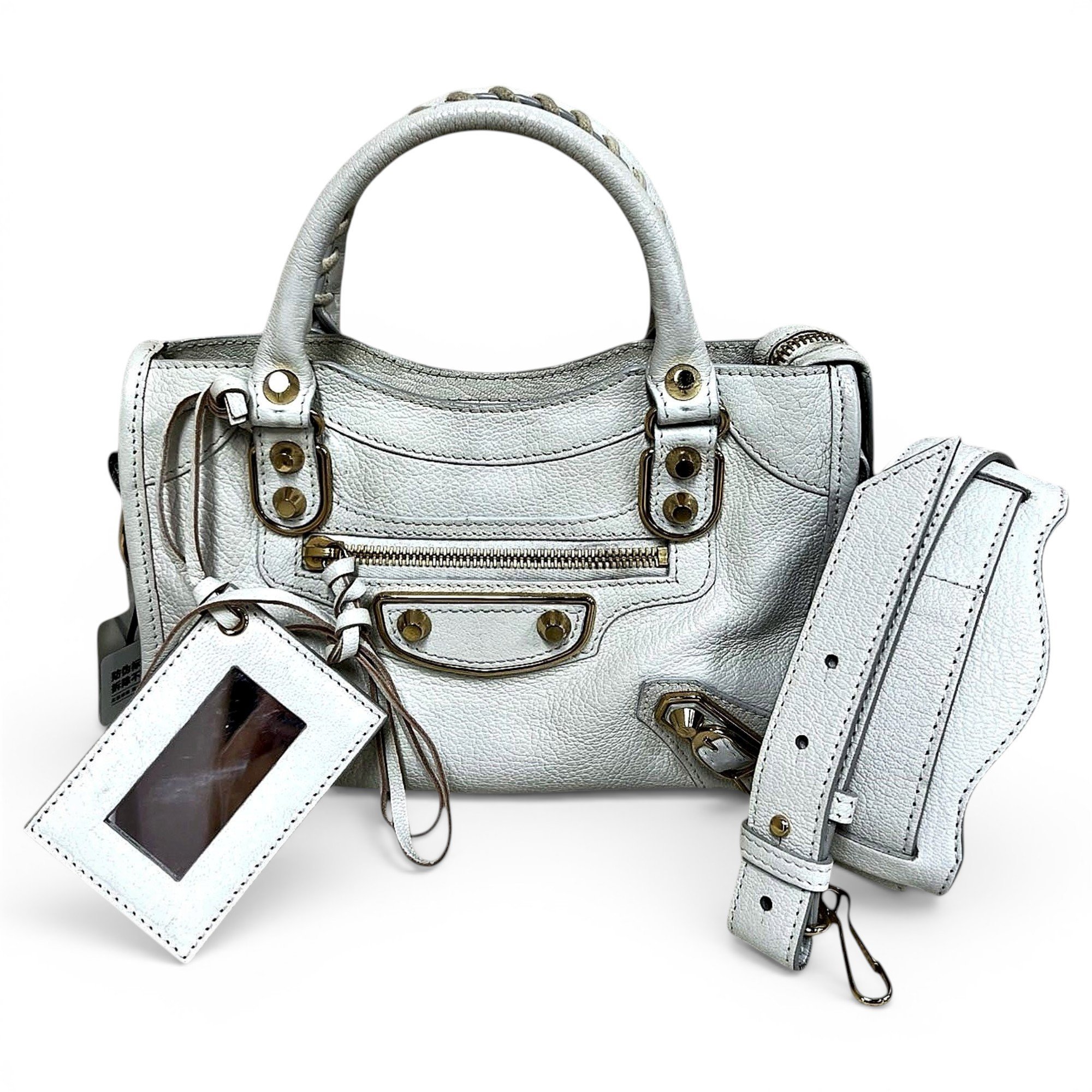 City leather handbag