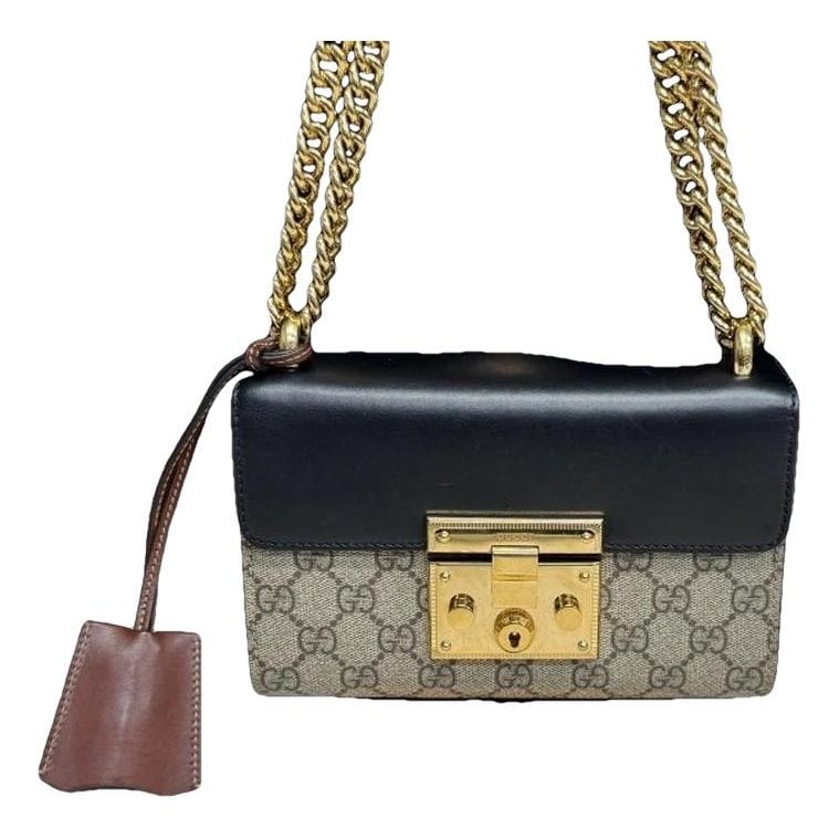 Padlock leather mini bag