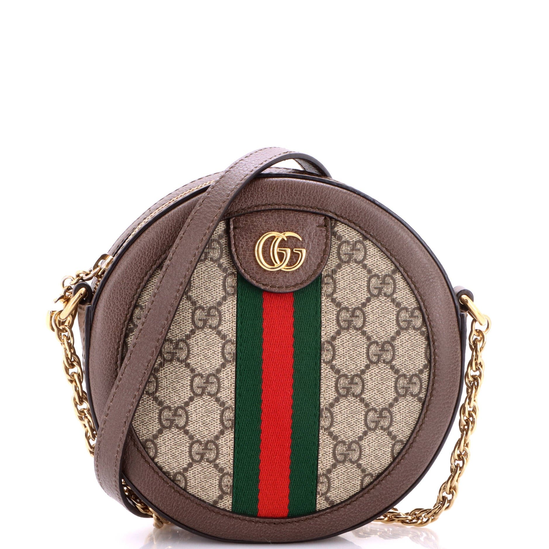 Ophidia Round Shoulder Bag GG Coated Canvas Mini