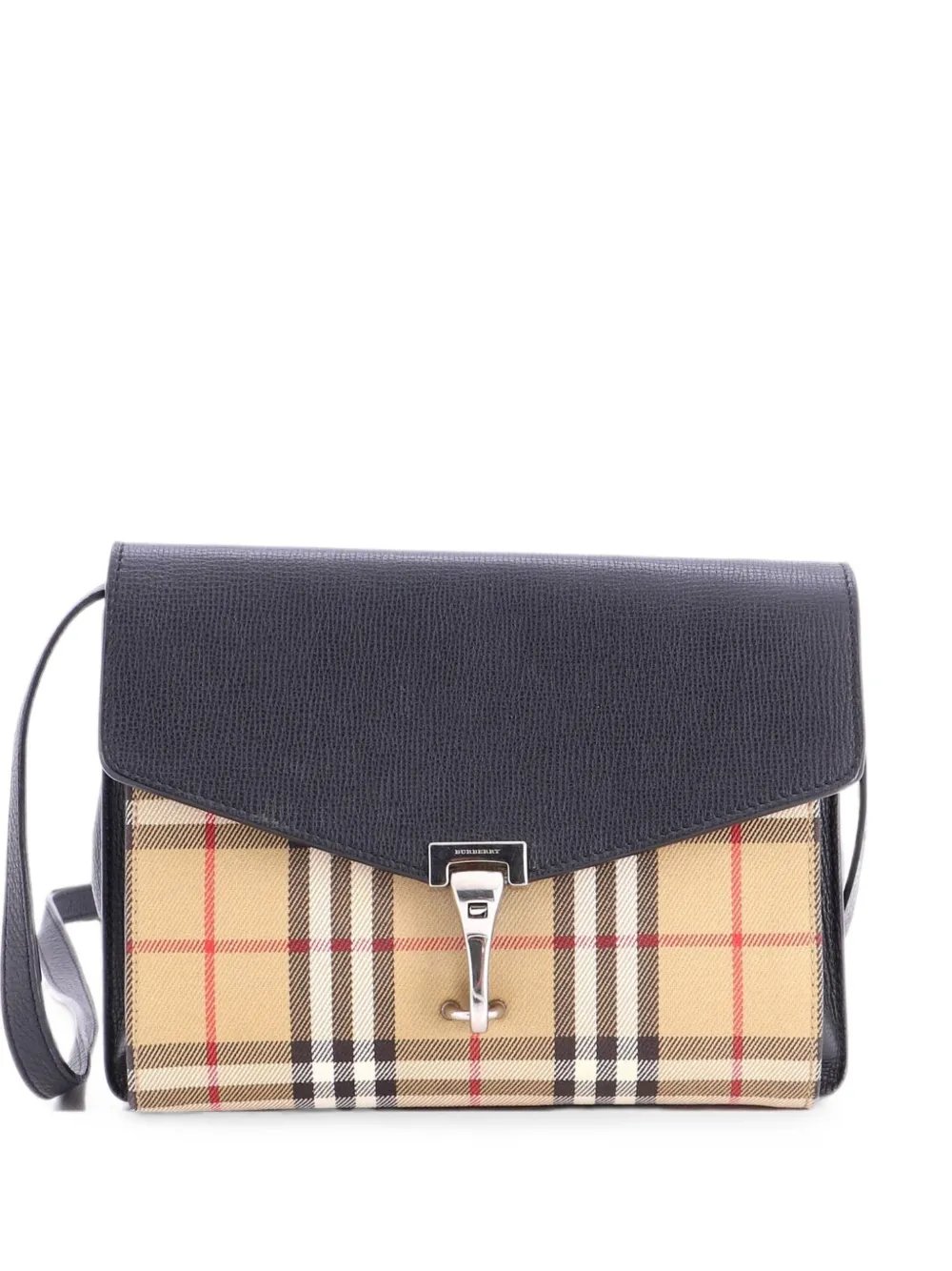 Macken Leather and Vintage Check Canvas Small crossbody bag