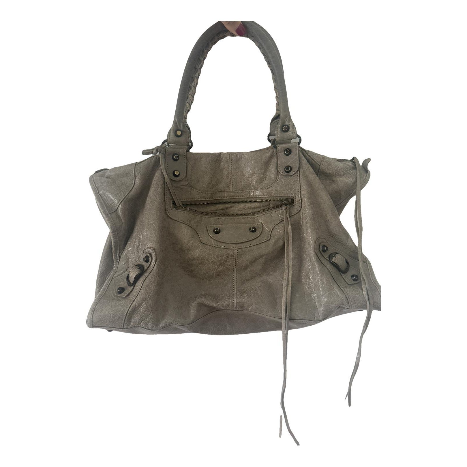 City leather handbag