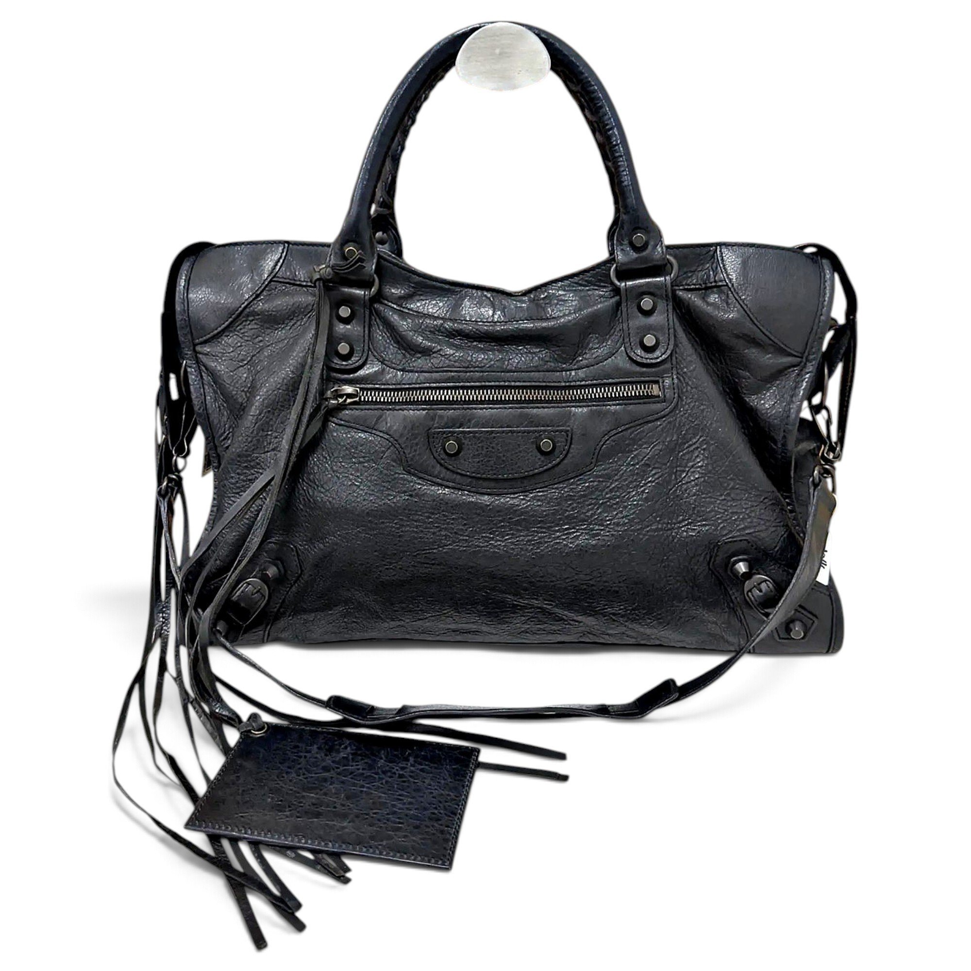 City leather handbag