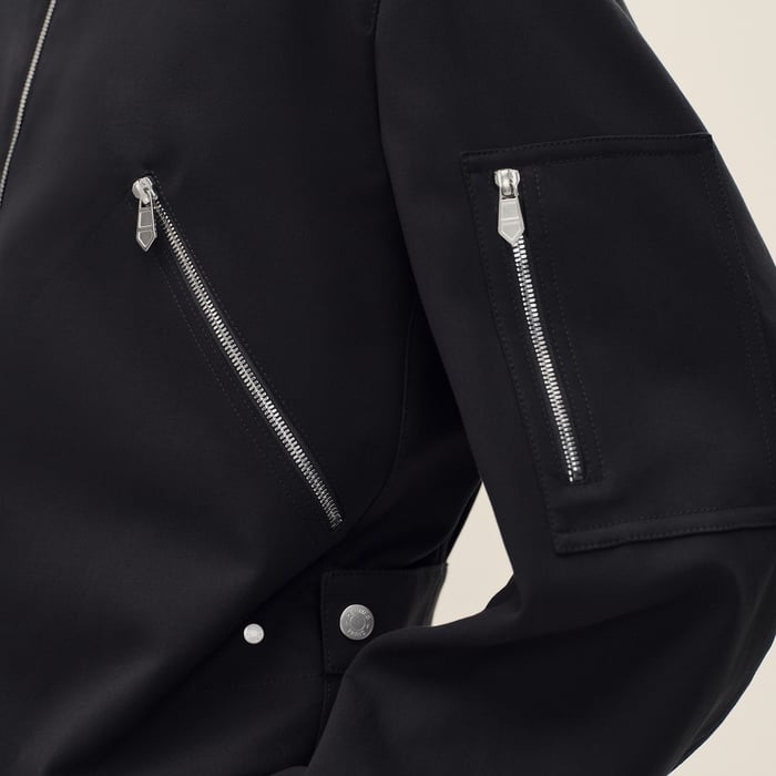 Noir Zipped Straight Cut Jacket