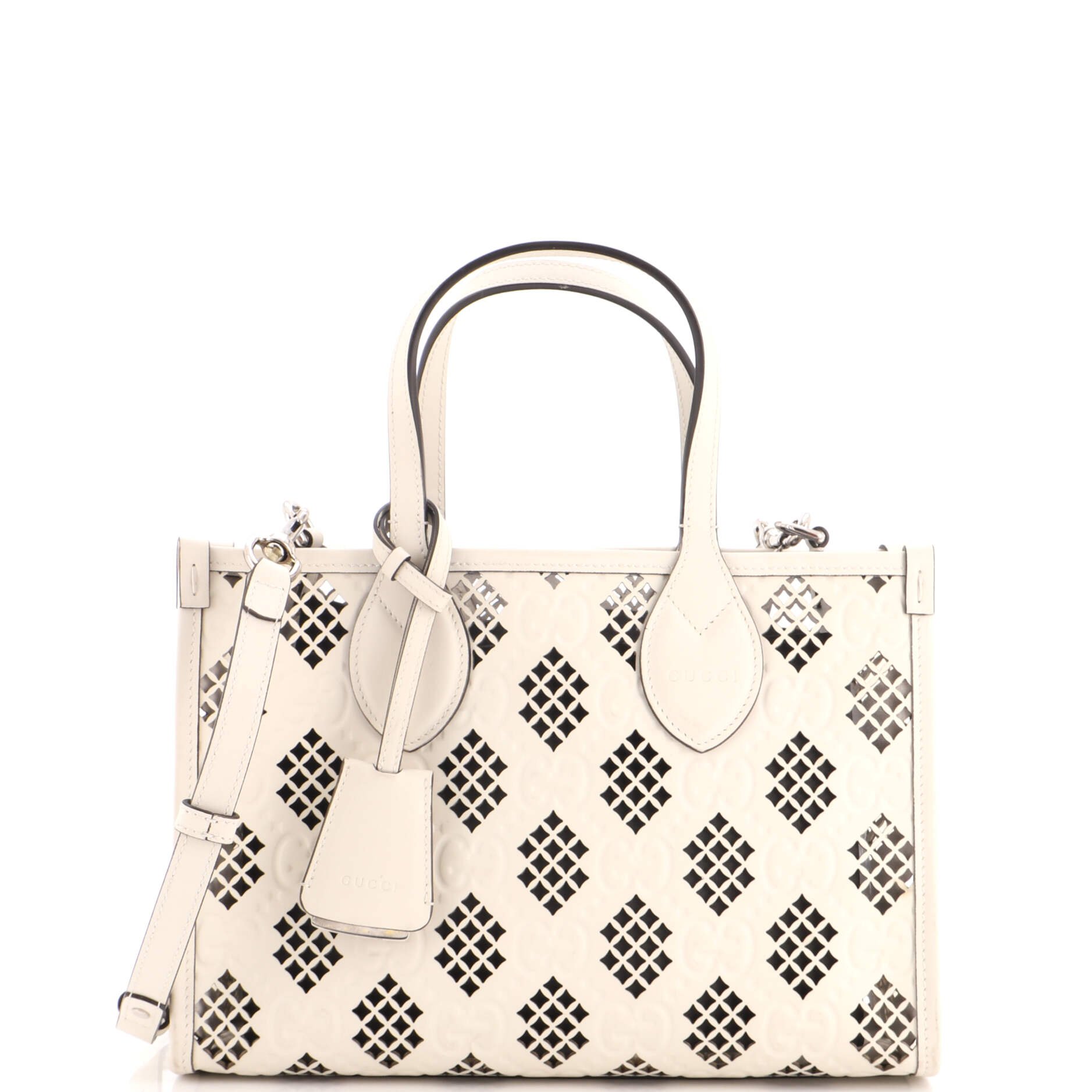 Convertible Tote GG Debossed Laser Cut Leather Small