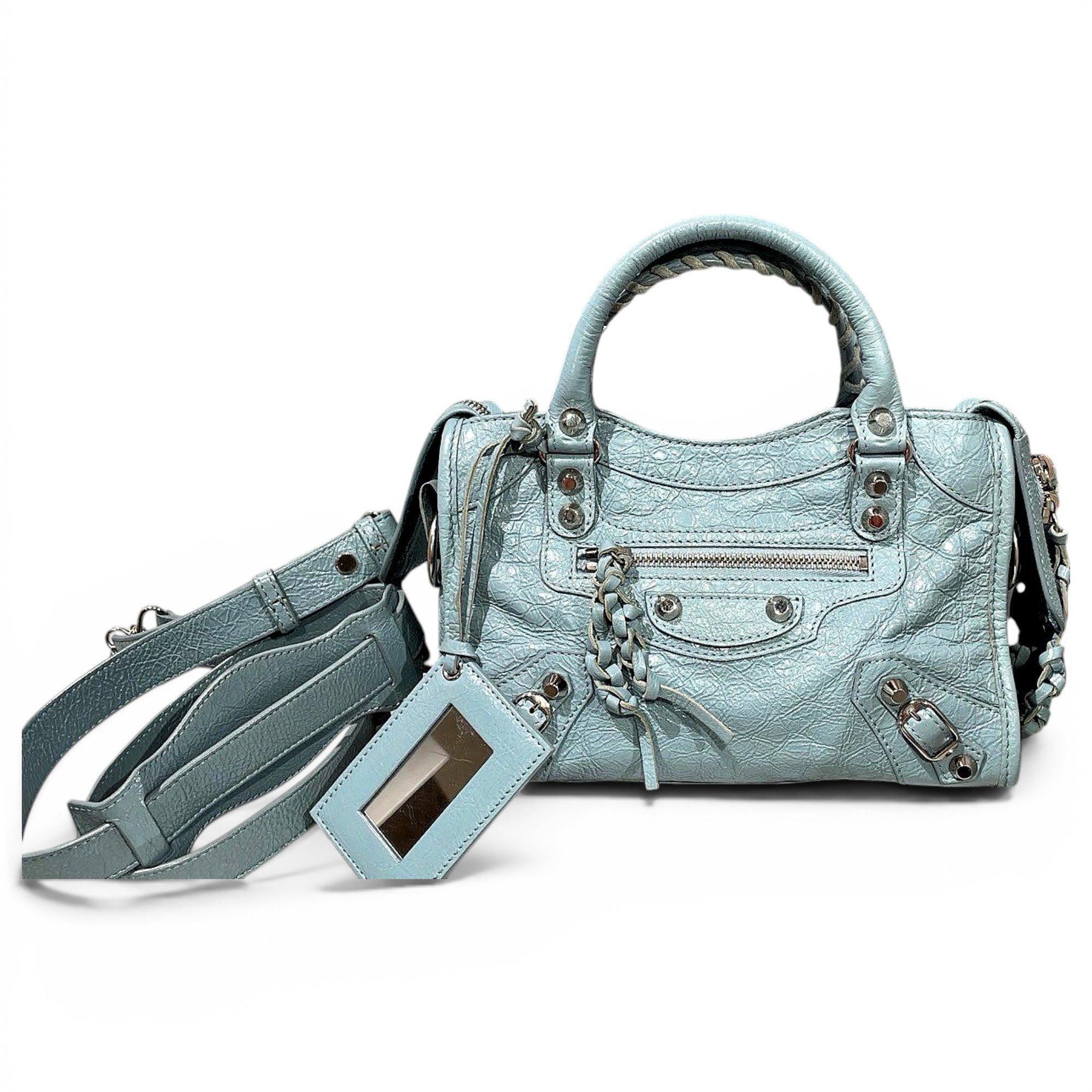 City leather handbag