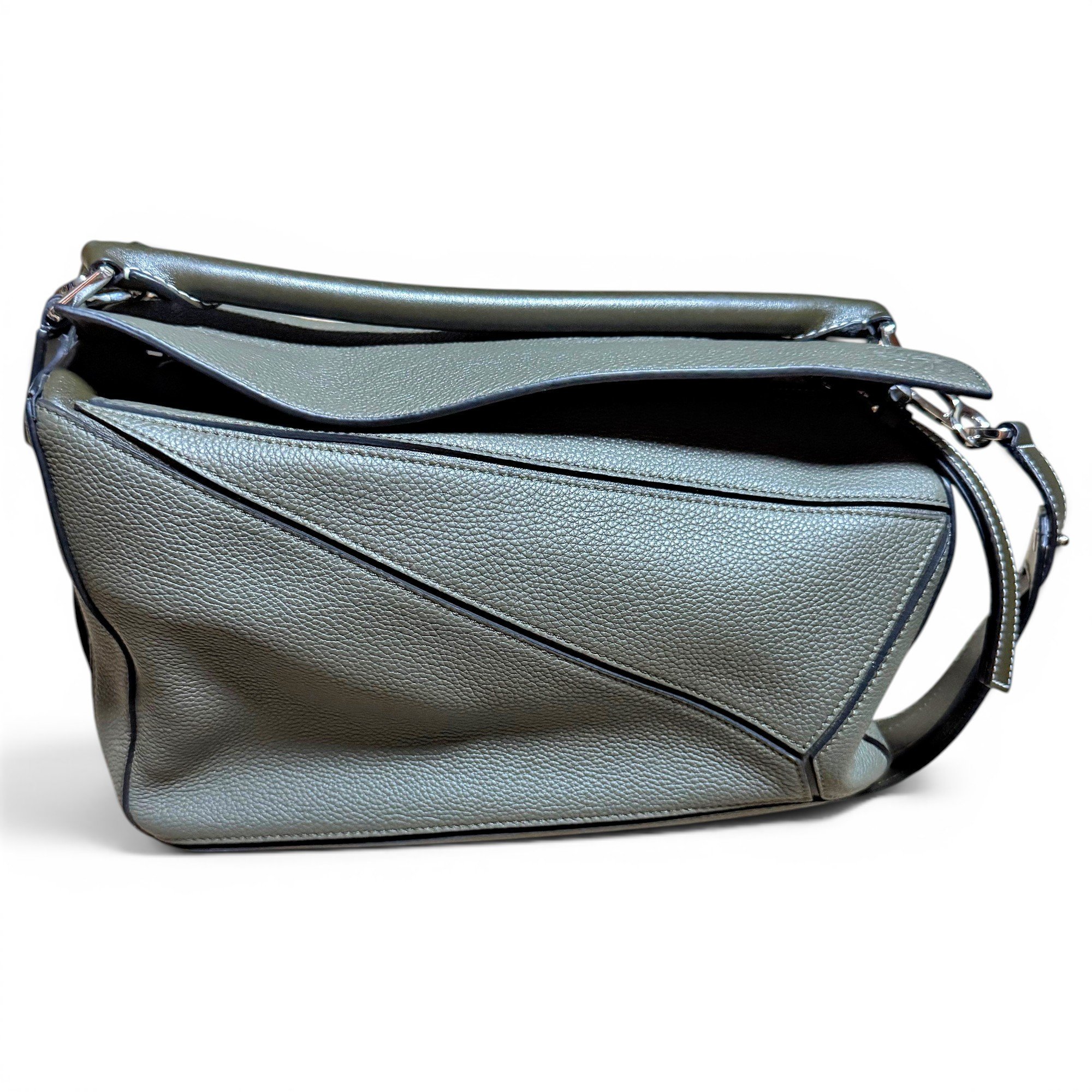 Puzzle leather handbag
