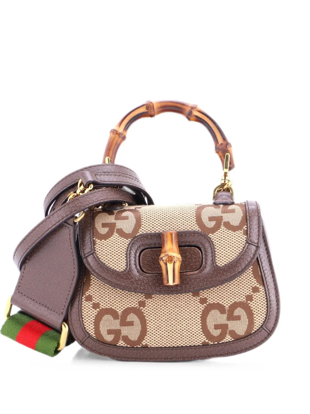 Bamboo 1947 Top Handle Bag Jumbo GG Canvas Mini crossbody bag
