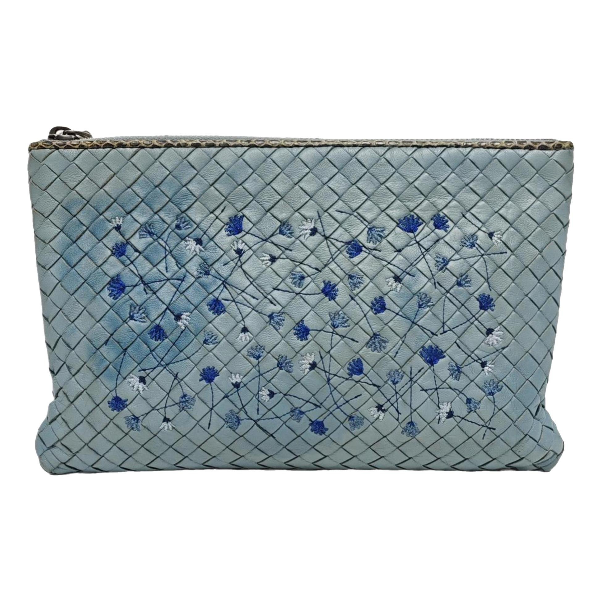Snap leather clutch bag