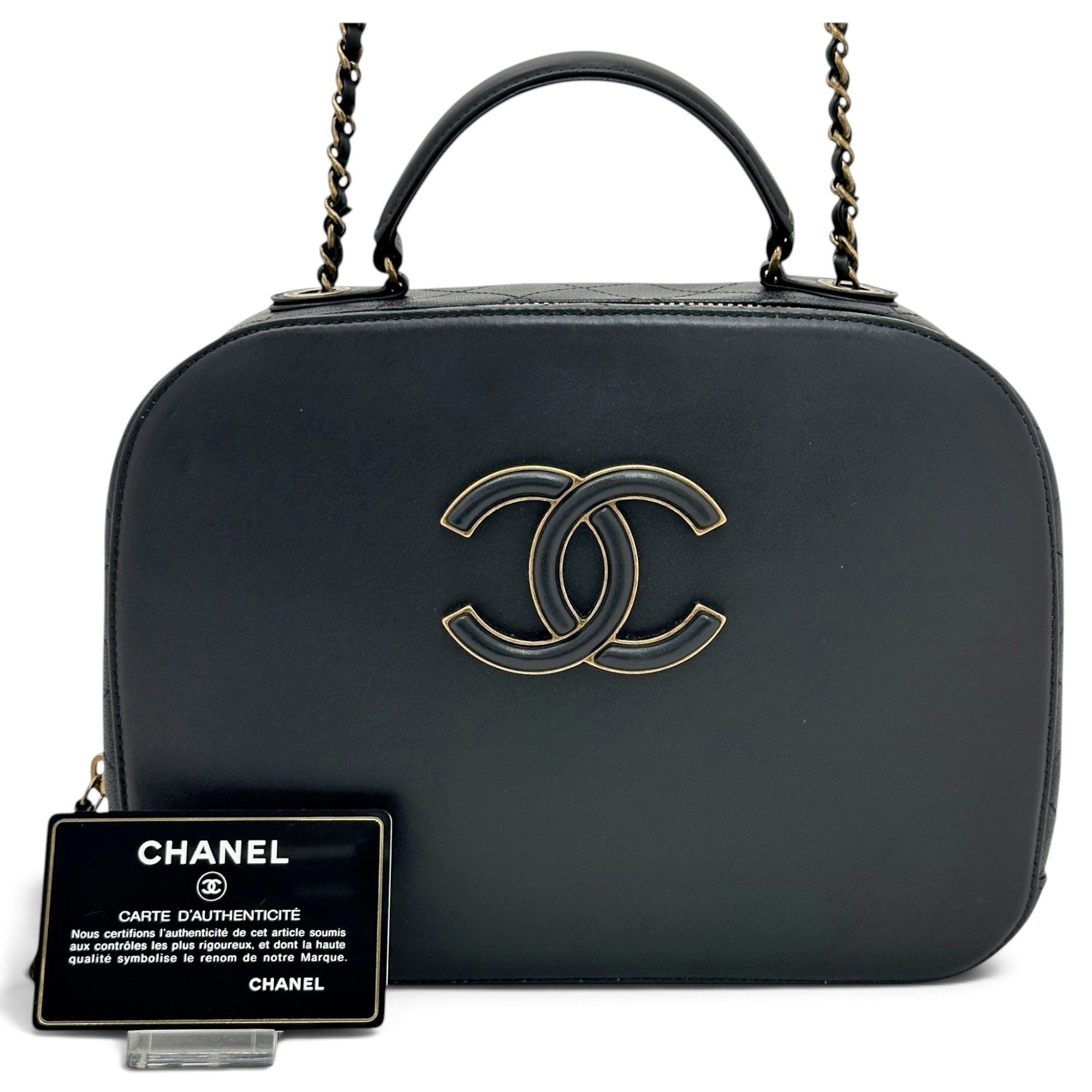 Vanity leather handbag