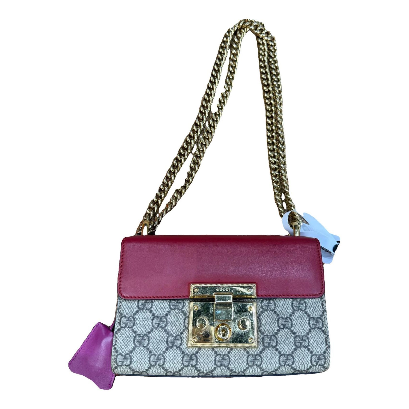 Padlock leather handbag
