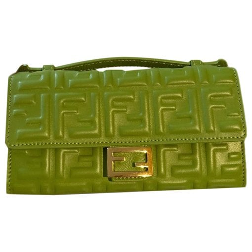 Baguette leather clutch bag