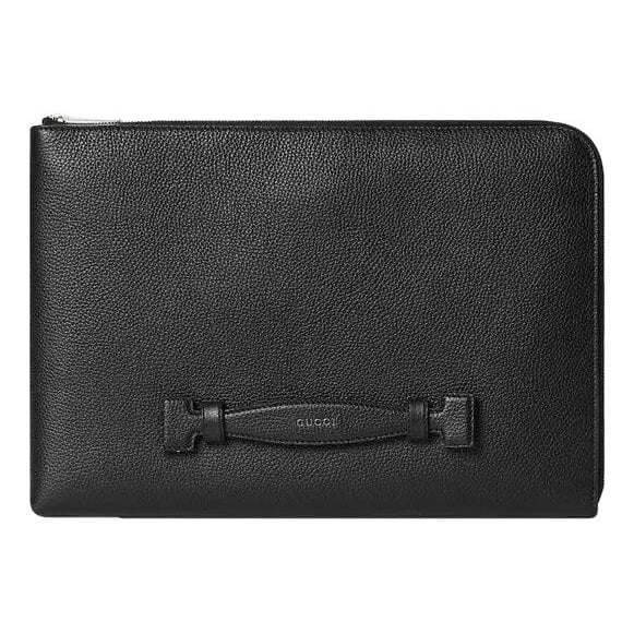 Leather clutch bag