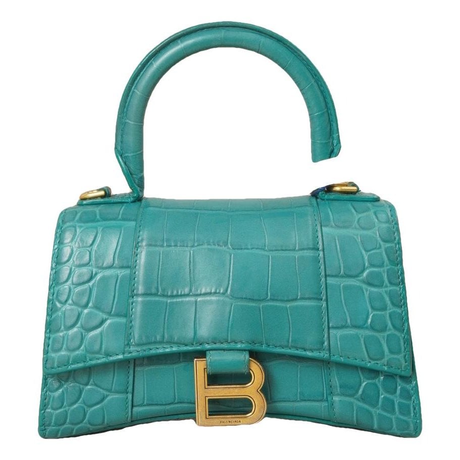 Hourglass leather handbag