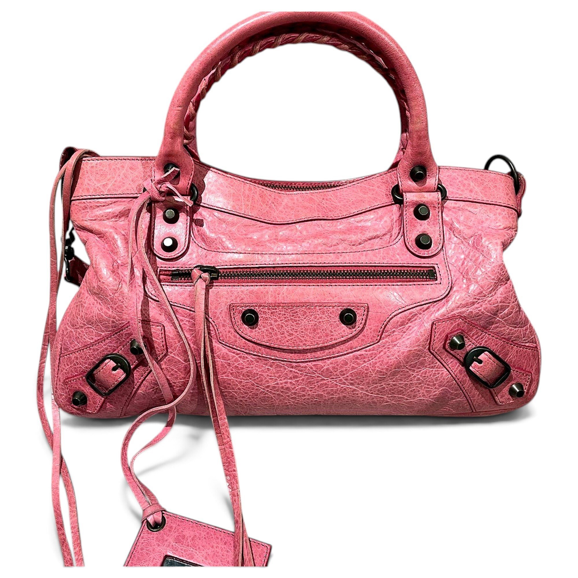 City leather handbag