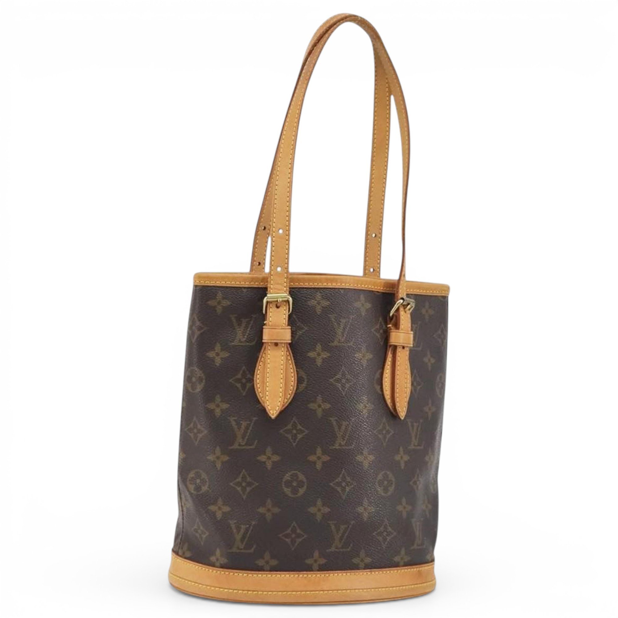Bucket leather handbag