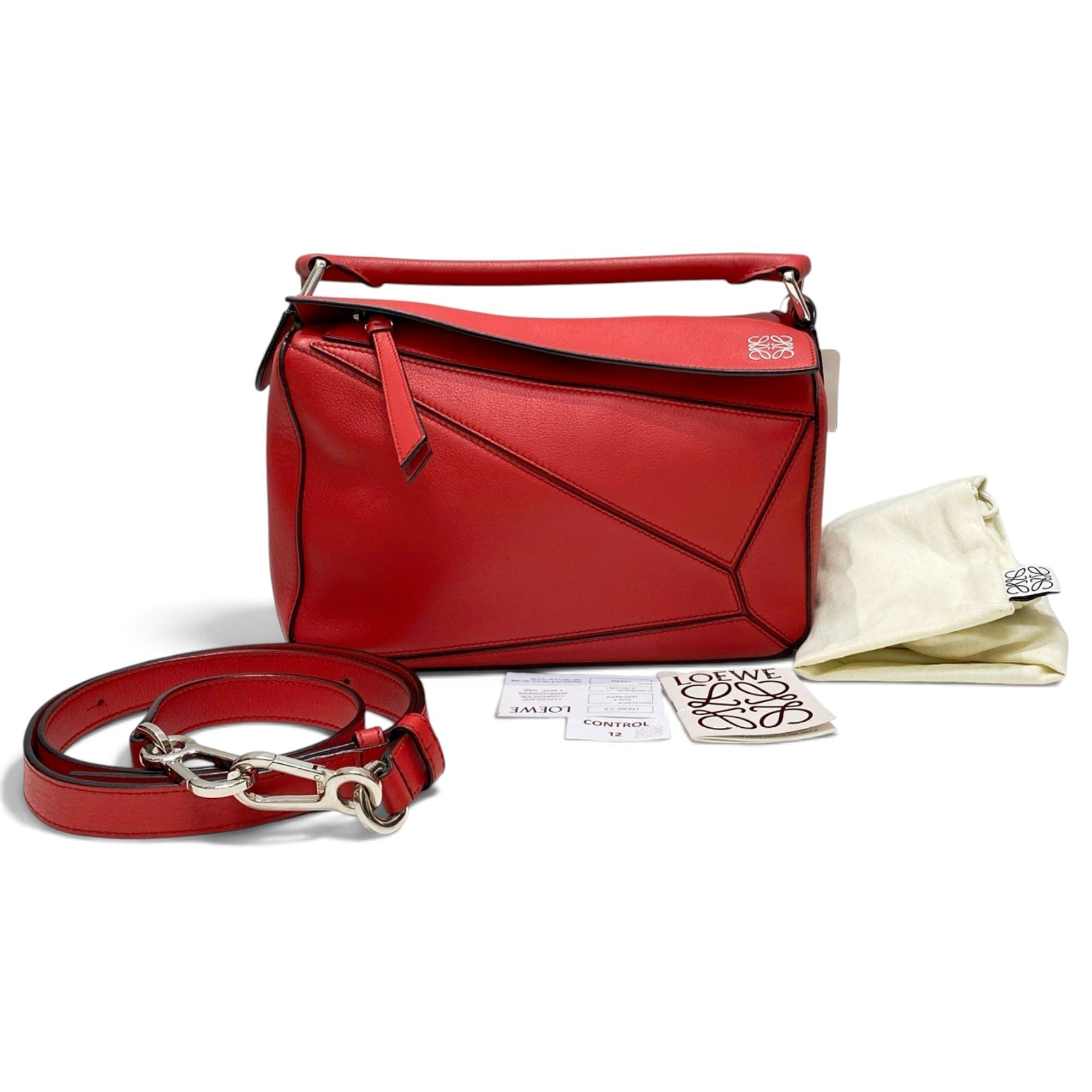Puzzle leather handbag